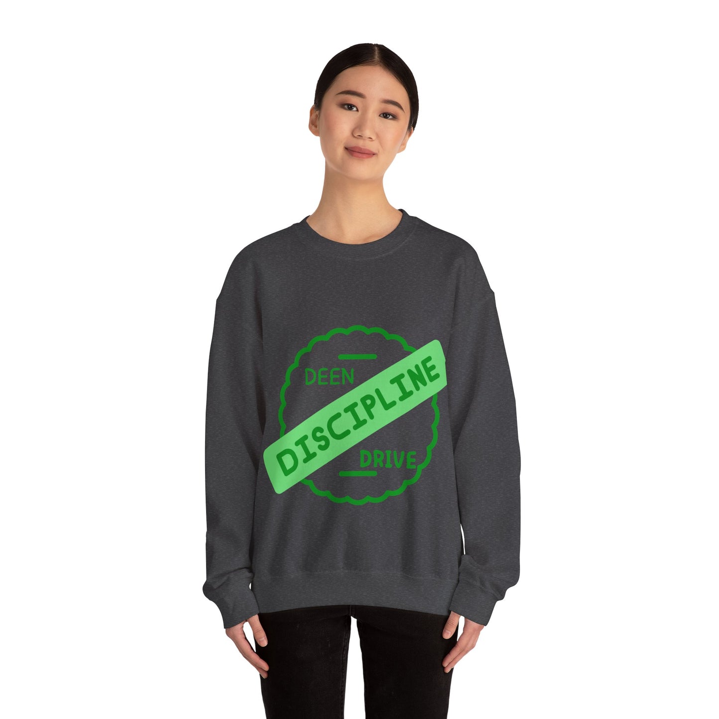 Motivational Crewneck Sweatshirt - Discipline & Drive Muslim Youth Fashion Sweat Shirt
