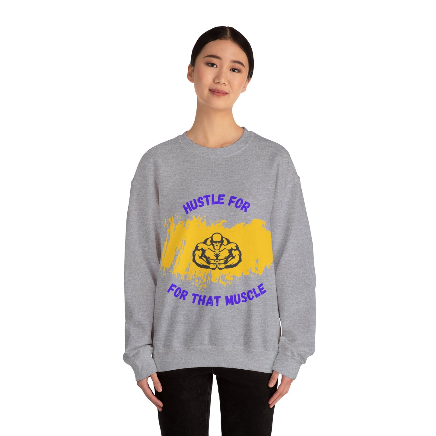 Hustle for That Muscle Crewneck Sweatshirt Gym Clothing Sweat Shirt