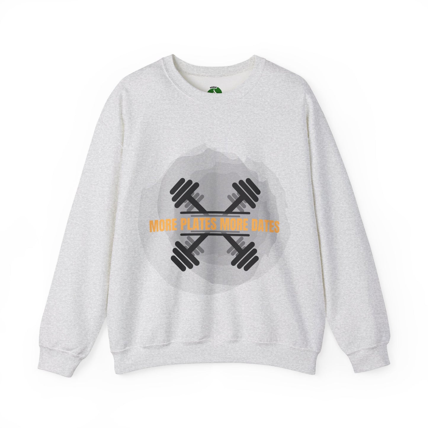 Fitness Motivational Crewneck Sweatshirt - "More Plates More Dates" Humour Joke Gym Sweat Shirt