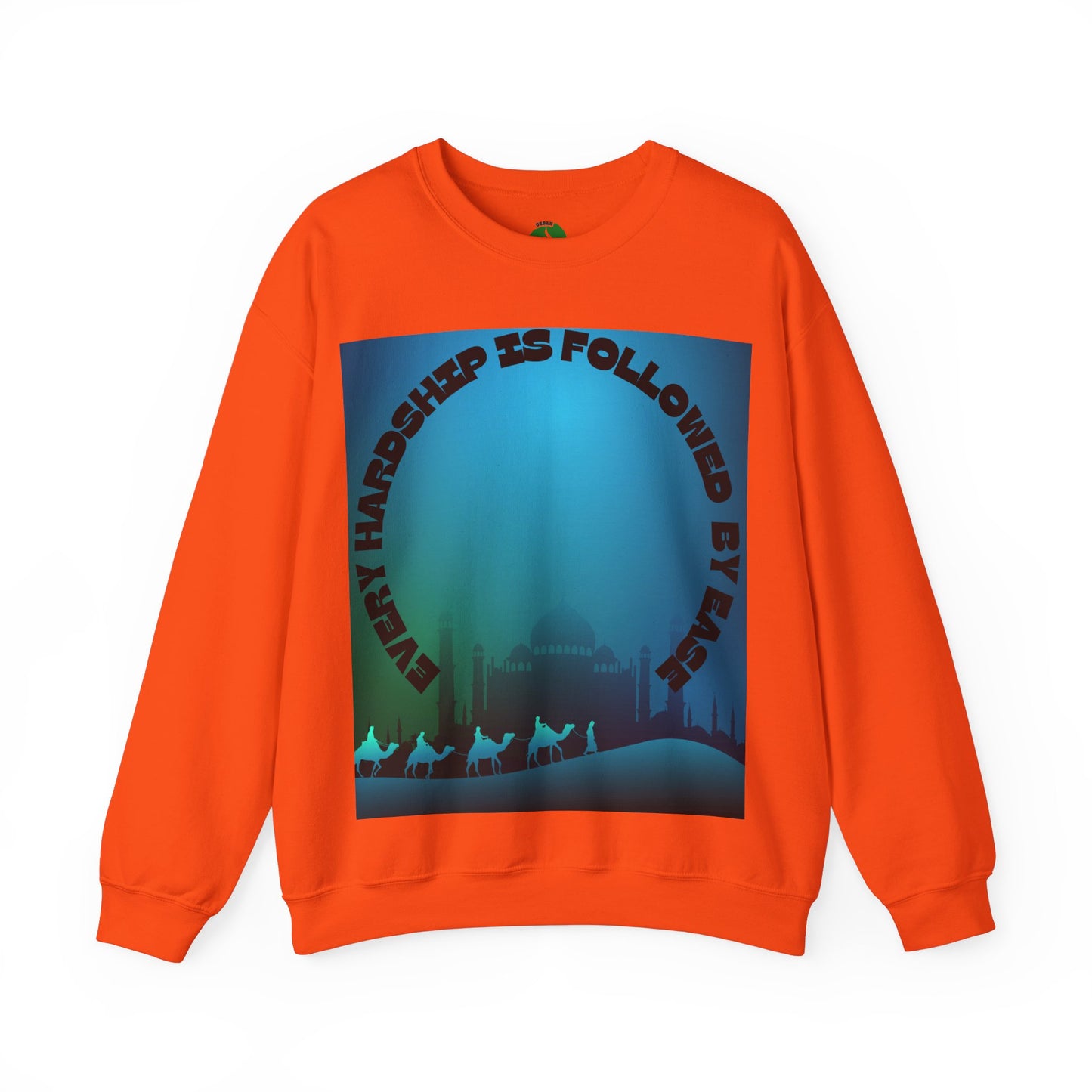 Inspirational Crewneck Sweatshirt - Every Hardship is Followed by Ease Modern Islamic Clothing