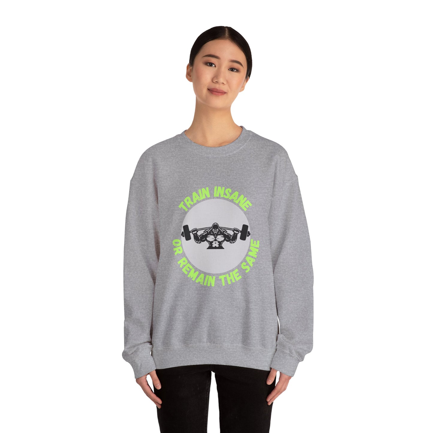 Train Insane Gym Sweatshirt - Unisex Heavy Blend Crewneck Humour Joke Clothing