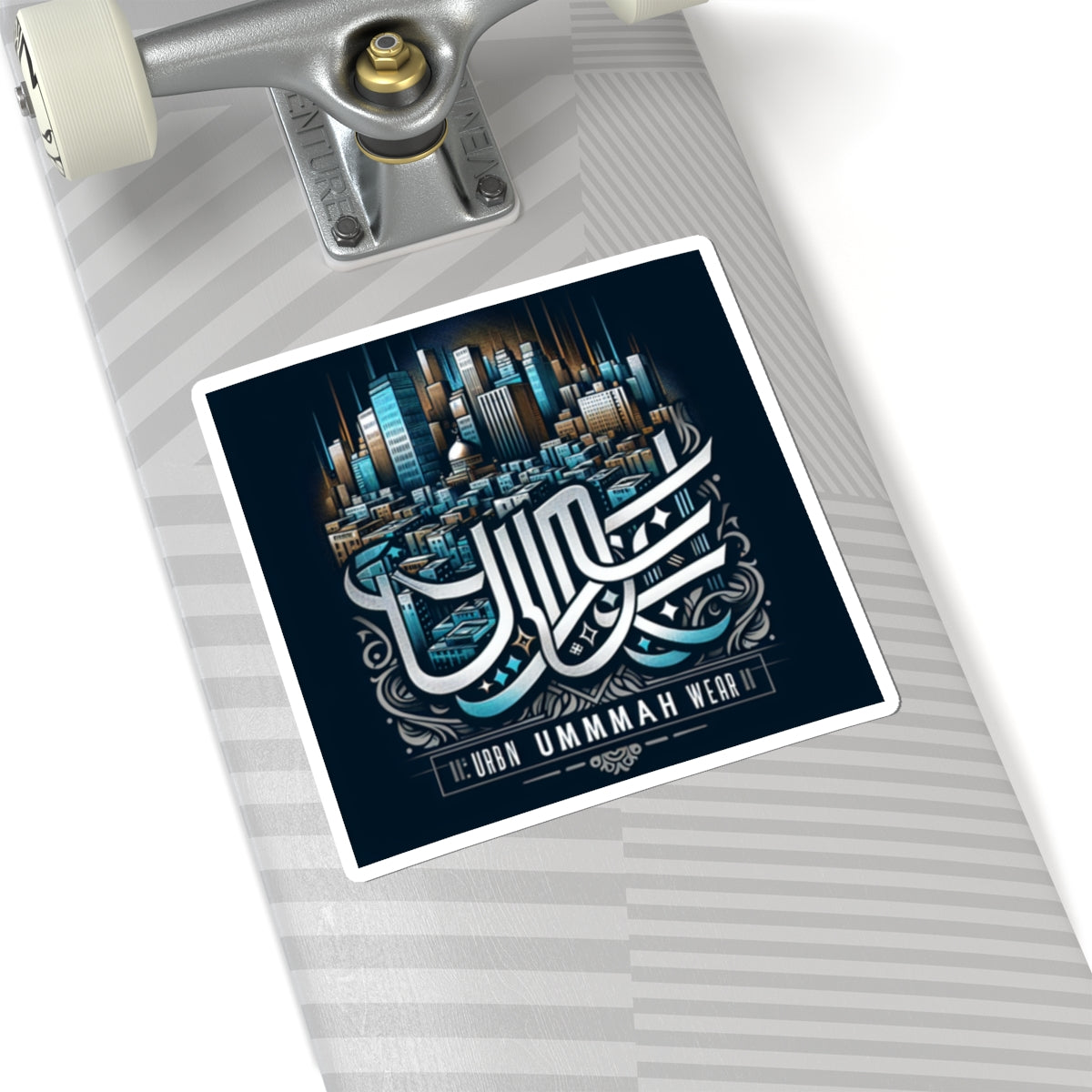 Urban Ummah Wear Kiss-Cut Stickers - Stylish Cityscape Design for Laptop & Decor Muslim Accessories