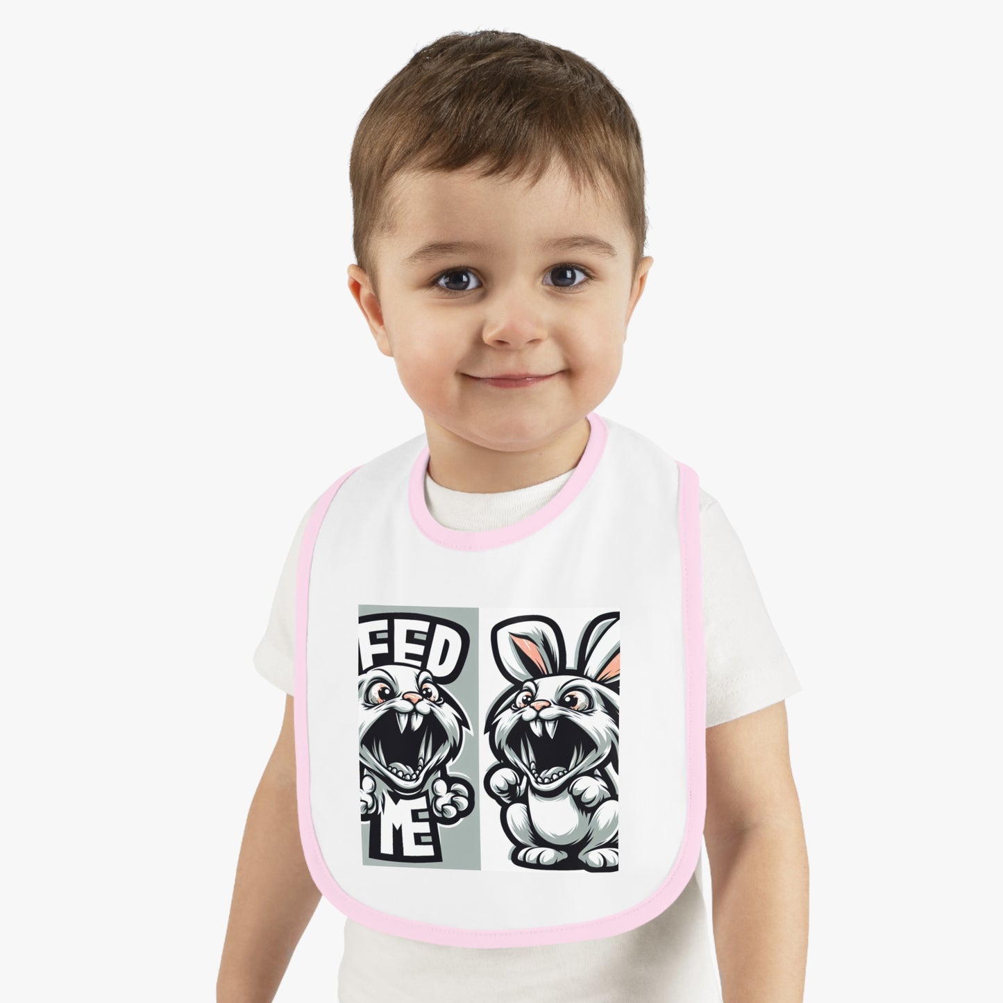 Funny Baby Bib - 'Feed Me' Rabbit Design Islamic Clothing