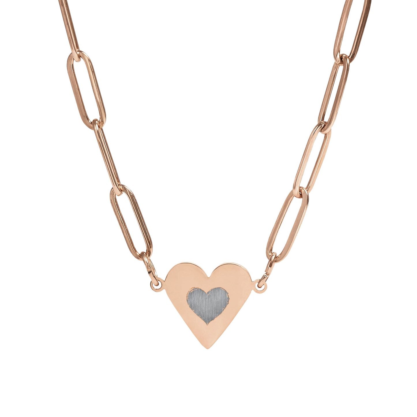 Engravable Paperclip Heart Necklace — Personalized Heart Pendant Jewelry