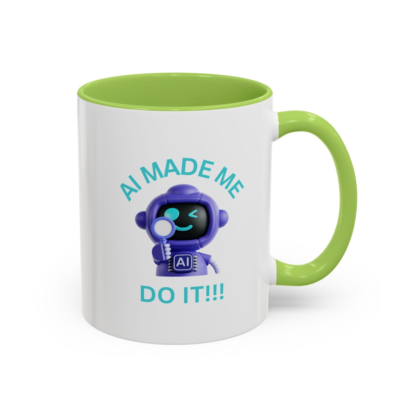AI Made Me Do It! Accent Coffee Mug - Fun Ceramic Mug for Tech Lovers Humour Mug Joke Accessories