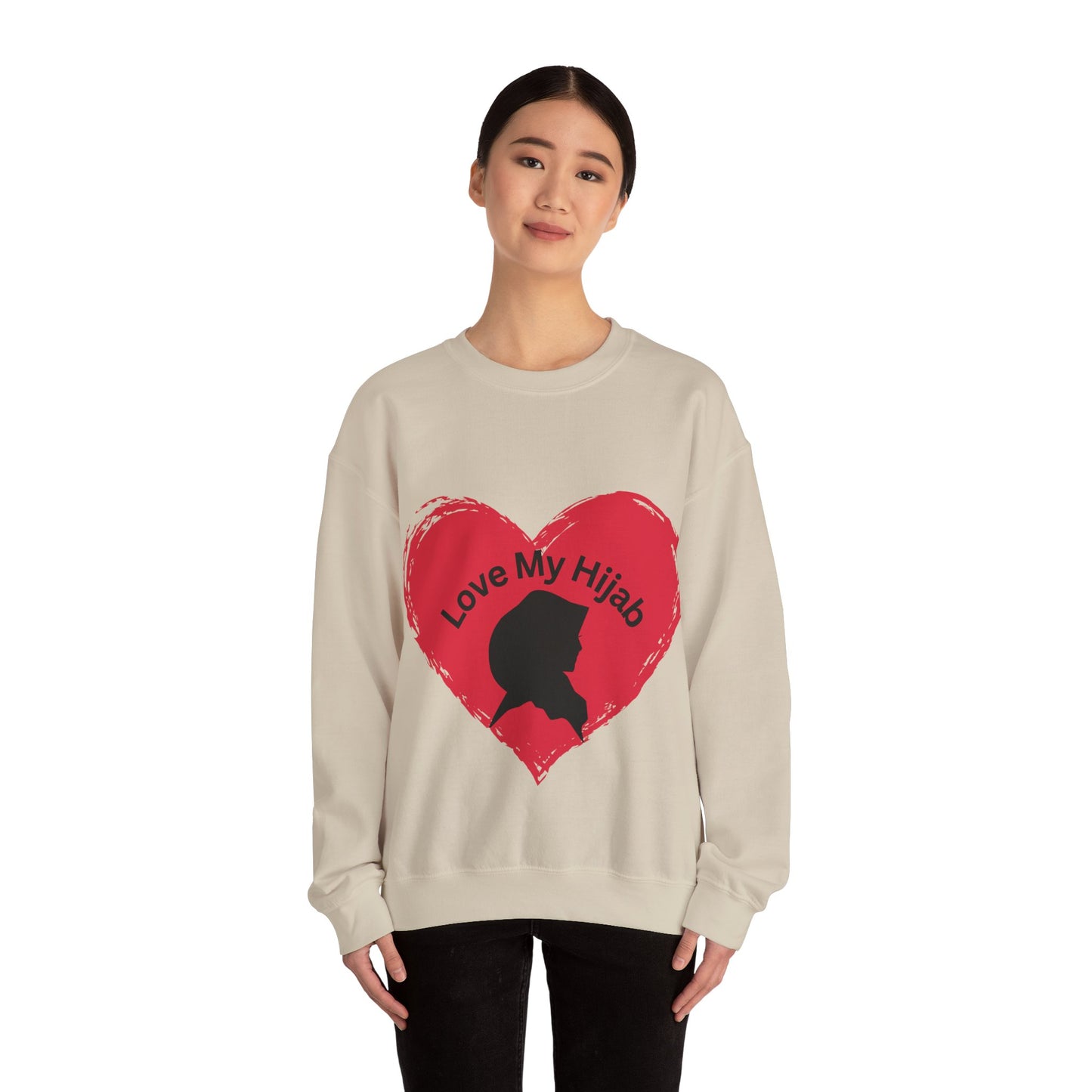 Love My Hijab Heavy Blend Sweatshirt - Unisex Crewneck for Comfort and Style Muslim Women Clothing