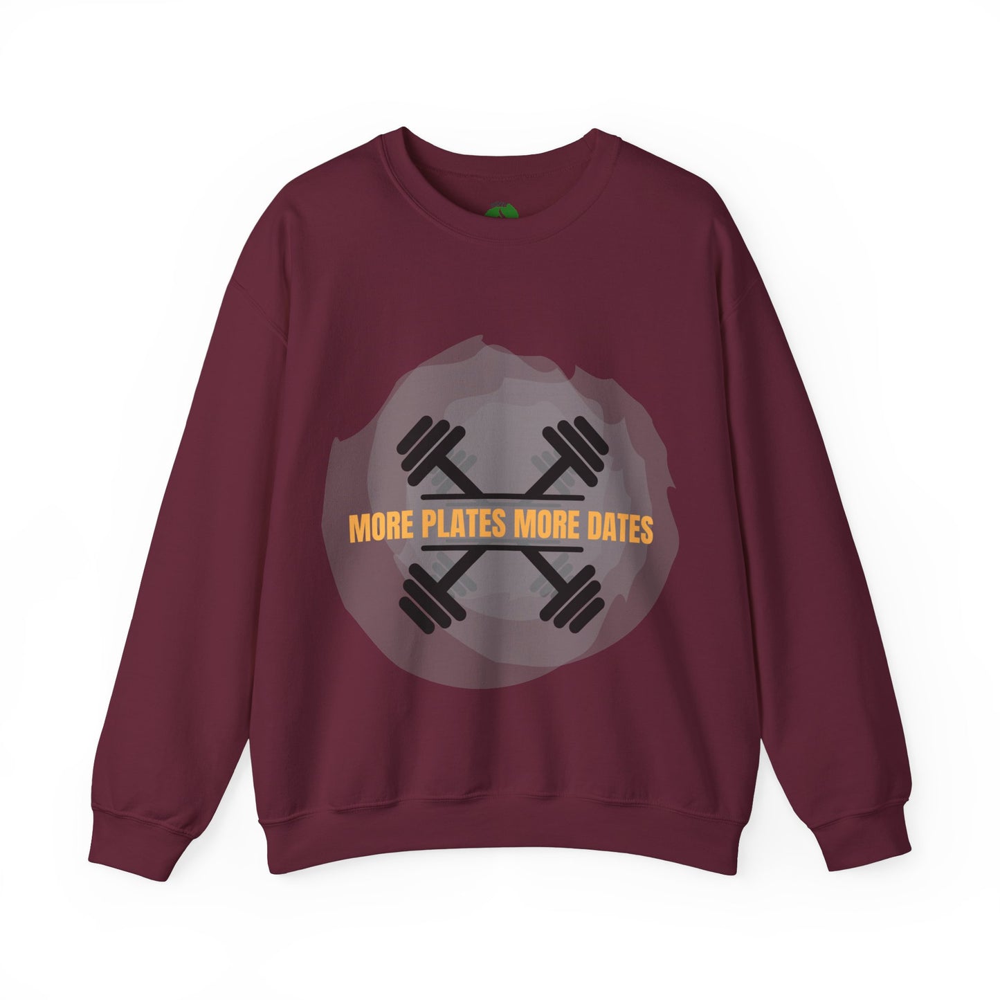 Fitness Motivational Crewneck Sweatshirt - "More Plates More Dates" Humour Joke Gym Sweat Shirt