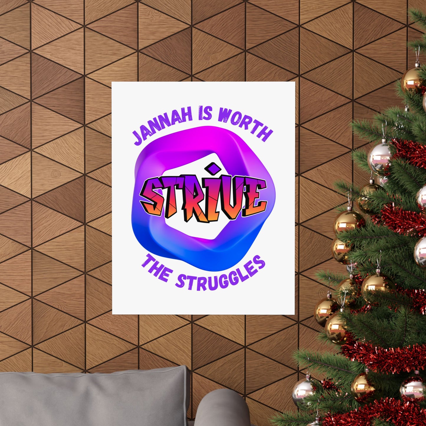 Motivational Vertical Poster - 'Jannah is Worth The Struggles' Muslim Islamic Accessories
