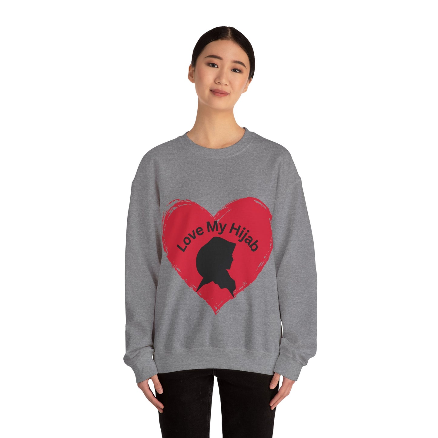 Love My Hijab Heavy Blend Sweatshirt - Unisex Crewneck for Comfort and Style Muslim Women Clothing