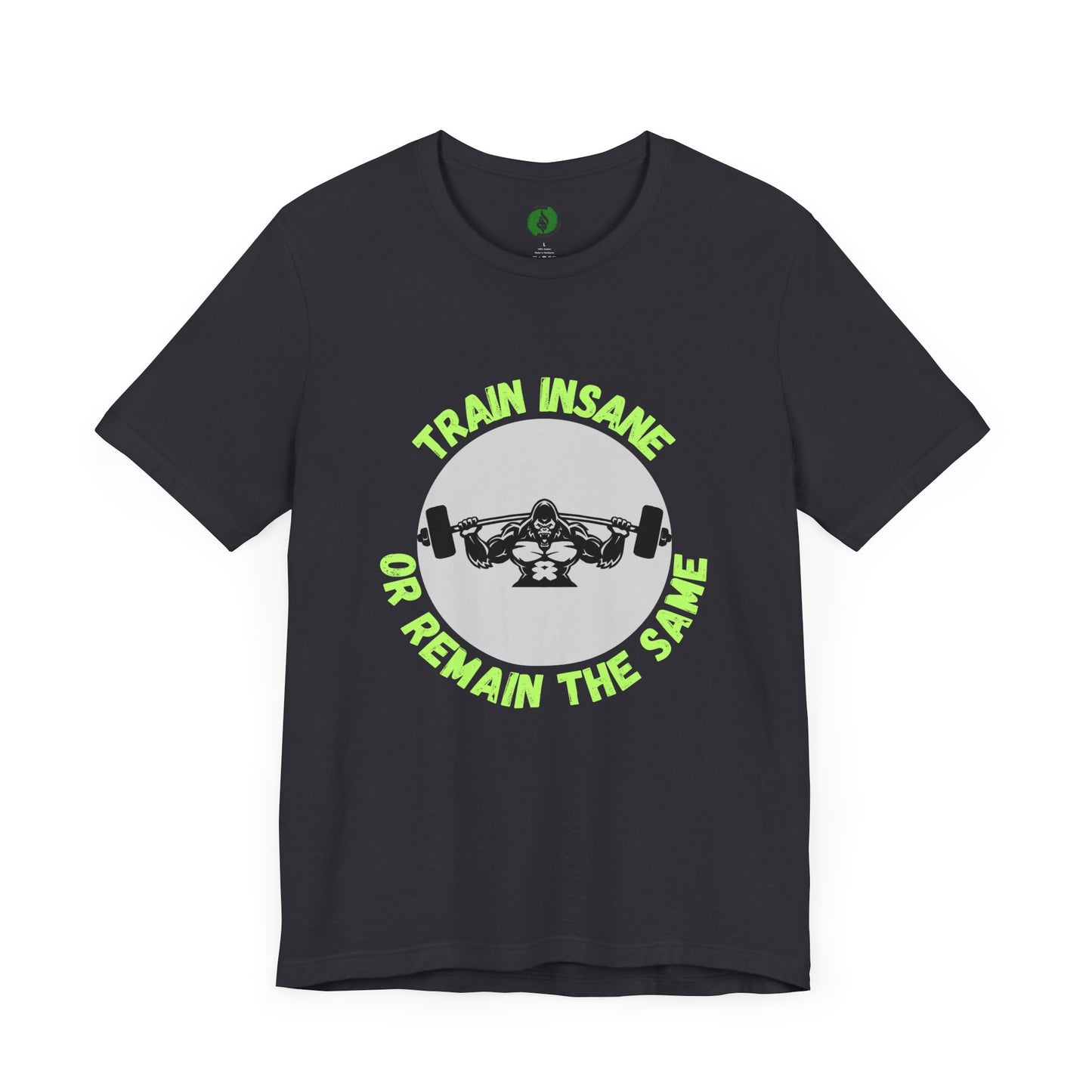 Motivational Fitness Tee - 'Train Insane or Remain the Same' Unisex Jersey Short Sleeve Humour Joke Clothing