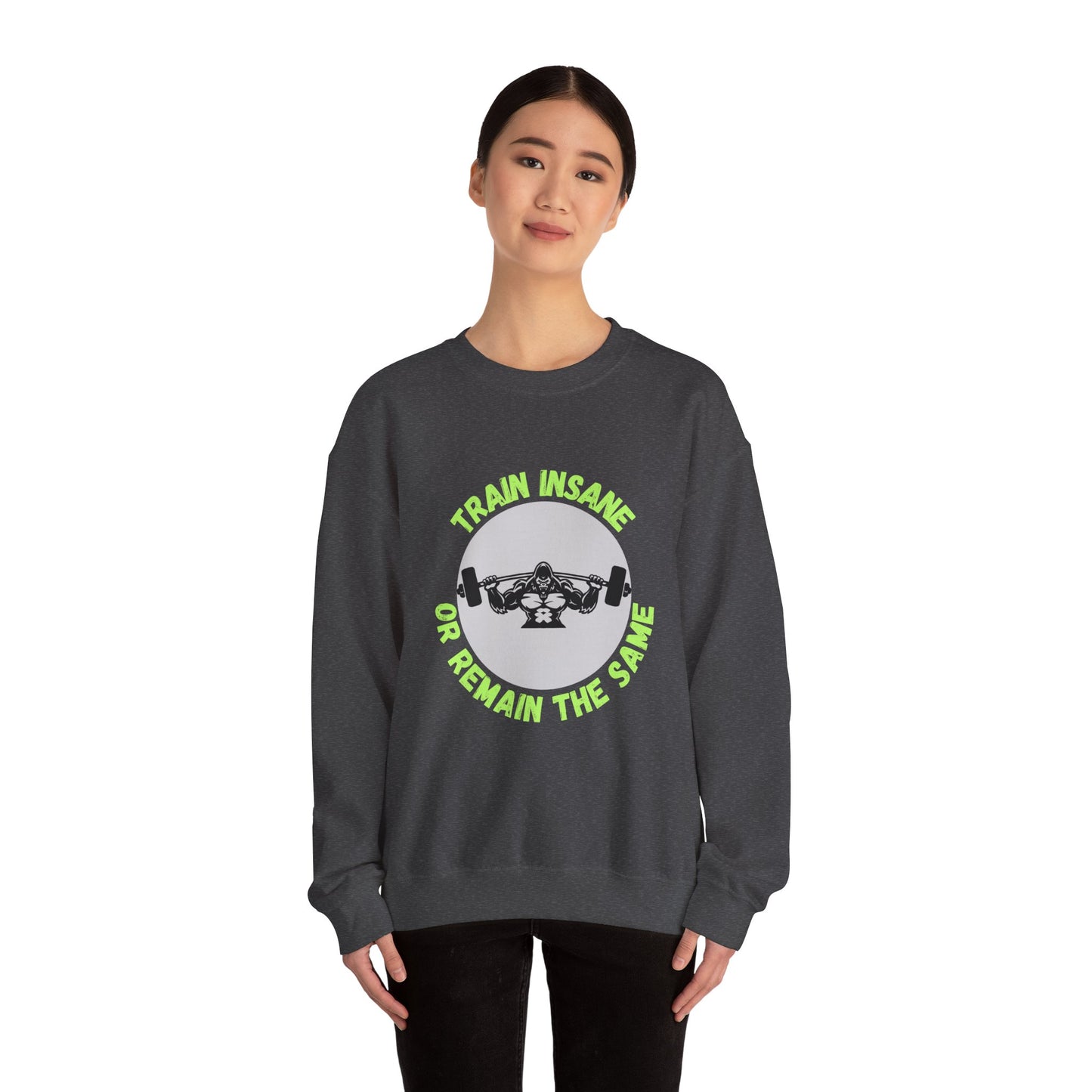 Train Insane Gym Sweatshirt - Unisex Heavy Blend Crewneck Humour Joke Clothing