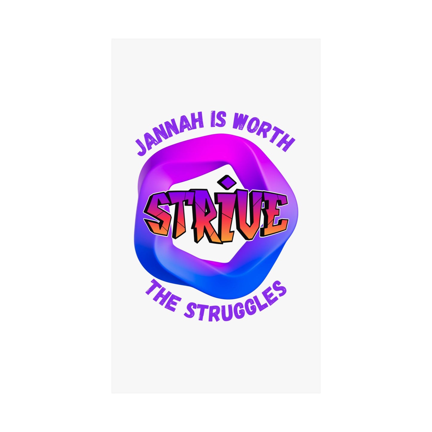 Motivational Vertical Poster - 'Jannah is Worth The Struggles' Muslim Islamic Accessories