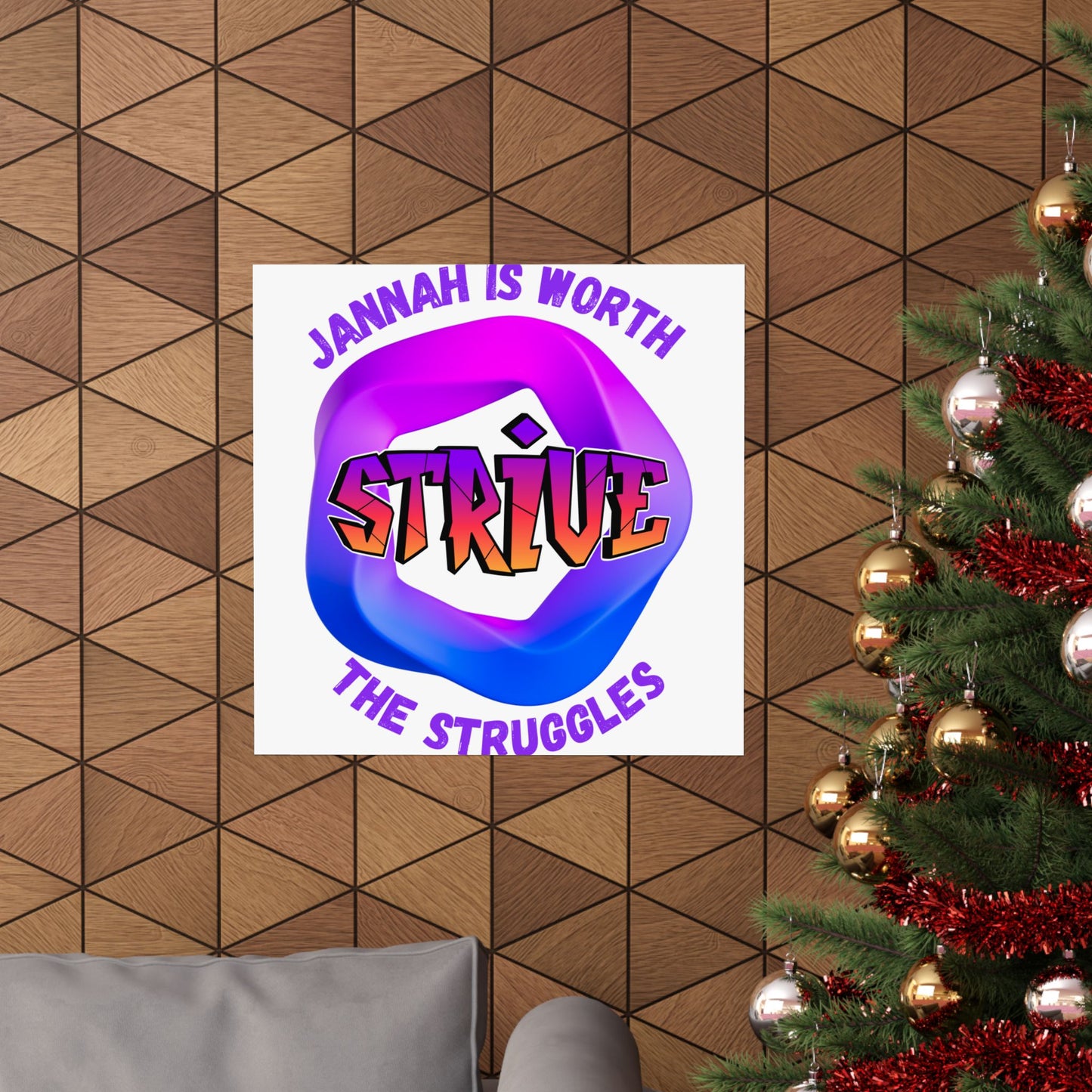 Motivational Vertical Poster - 'Jannah is Worth The Struggles' Muslim Islamic Accessories
