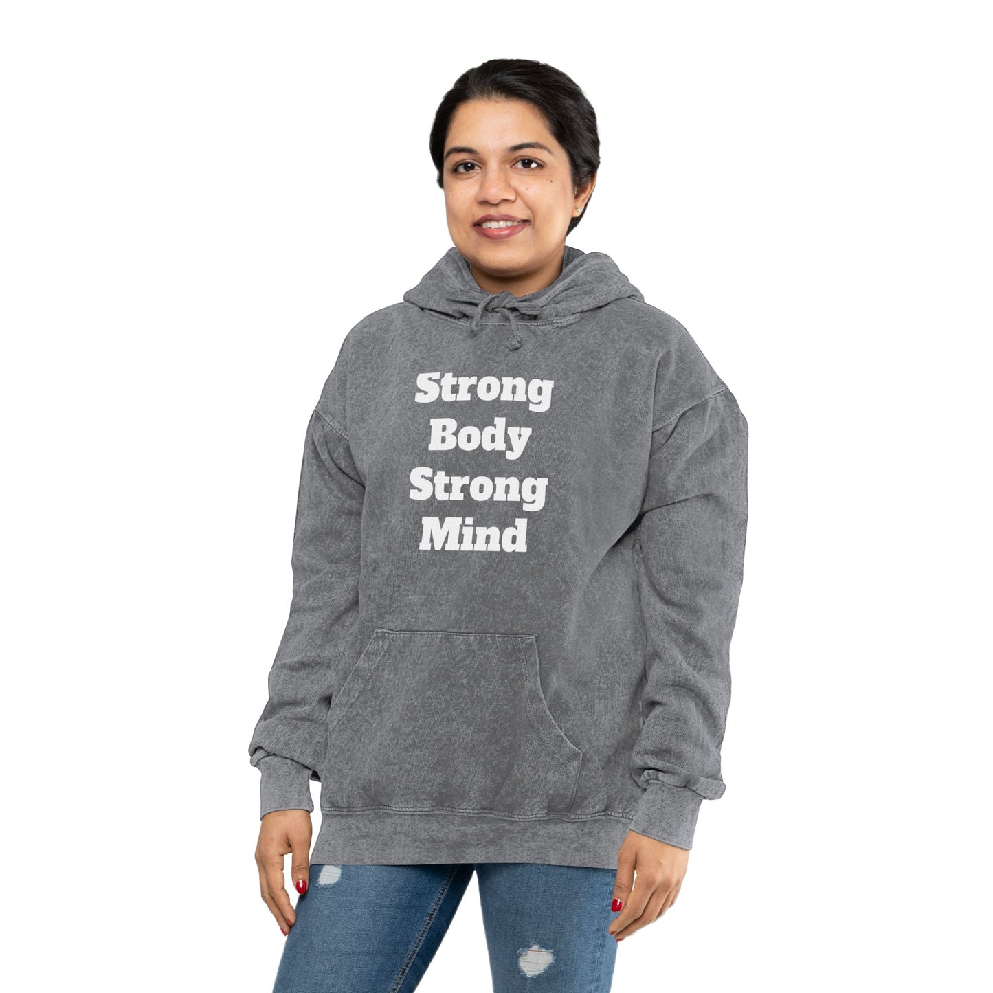 Strong Body Strong Mind Unisex Mineral Wash Hoodie Islamic Clothing