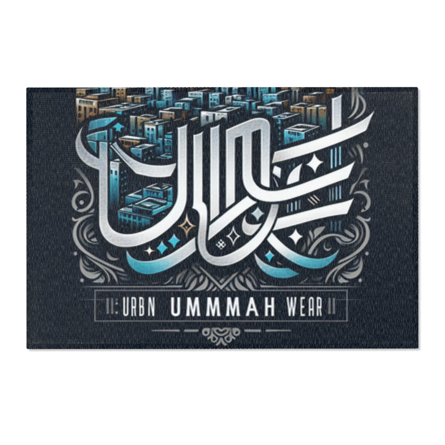 Urban Ummah Area Rug | Modern Islamic Home Decor | Stylish Floor Mat Islamic Accessories