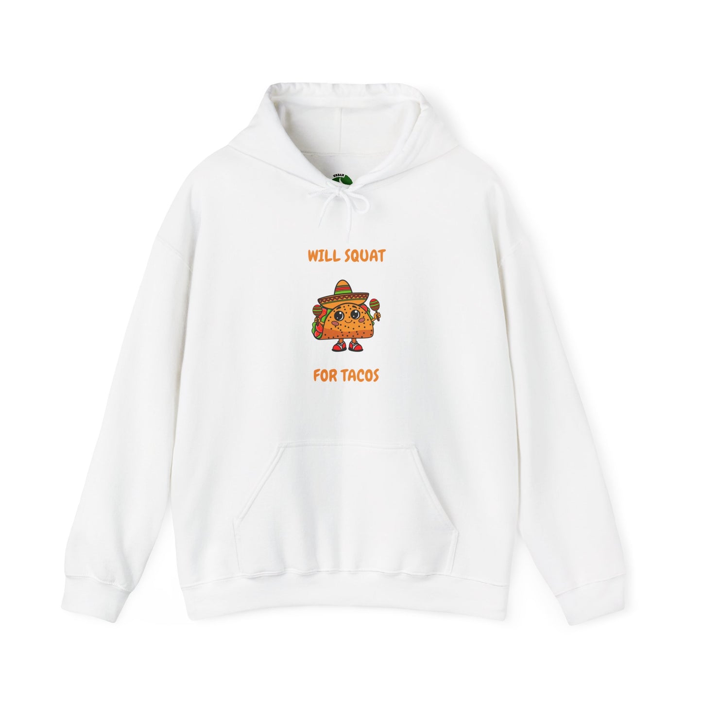 Funny Taco Sweatshirt - 'Will Squat for Tacos' Unisex Heavy Blend Hoodie Humour Joke Gym Hoodie Clothing