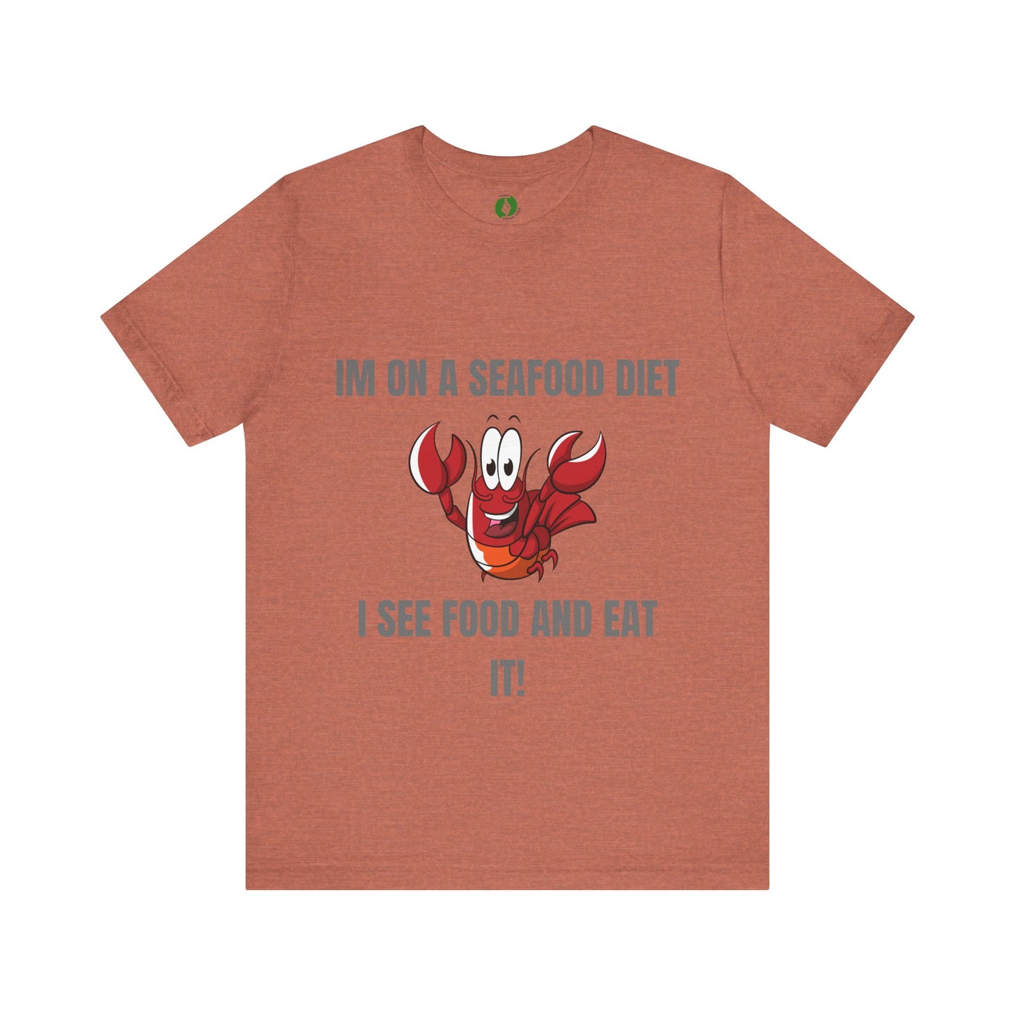 Funny Seafood Diet T-Shirt – Unisex Jersey Tee with Lobster Graphic Humour Joke Clothing