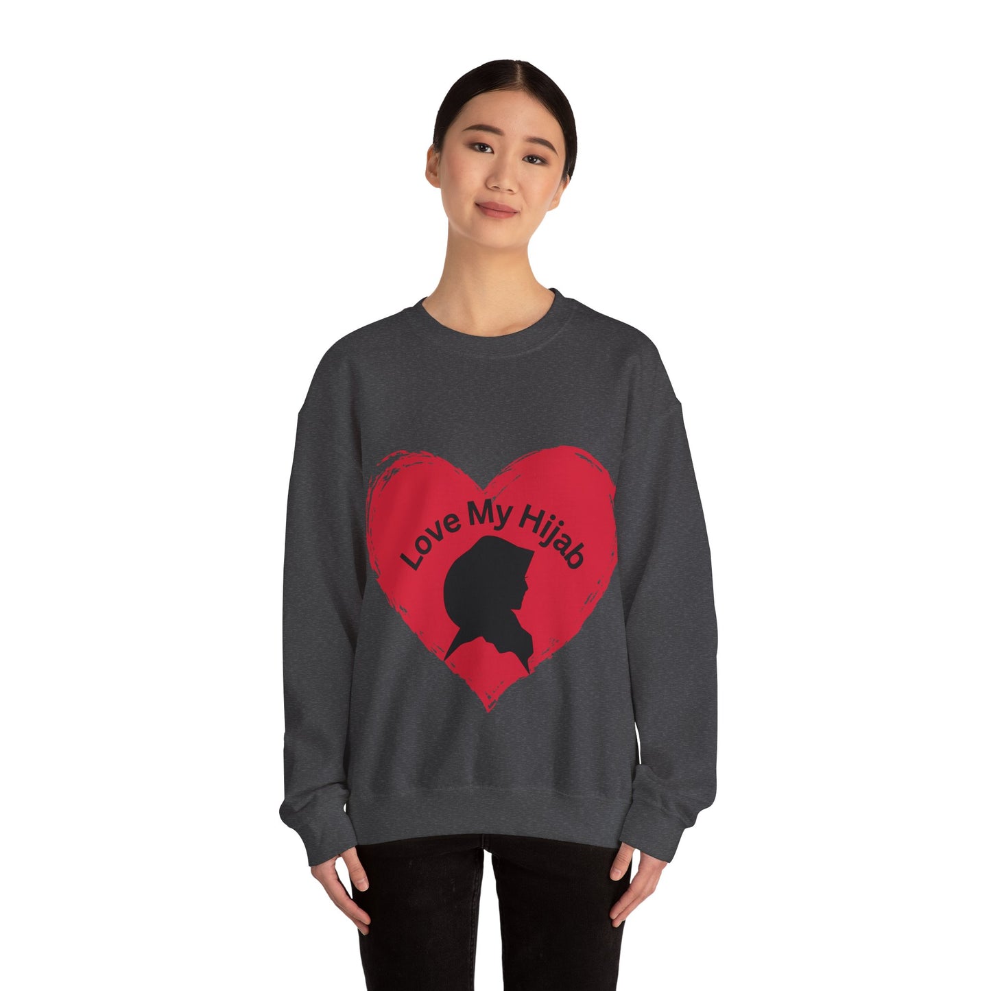 Love My Hijab Heavy Blend Sweatshirt - Unisex Crewneck for Comfort and Style Muslim Women Clothing
