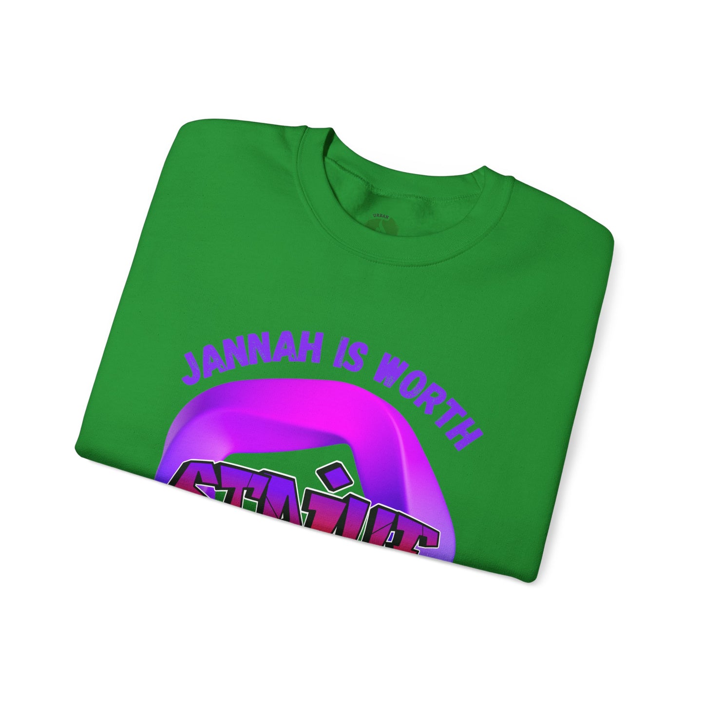 Inspiring Unisex Crewneck Sweatshirt - 'Jannah Is Worth the Struggles' Muslim Streetwear Sweat Shirt