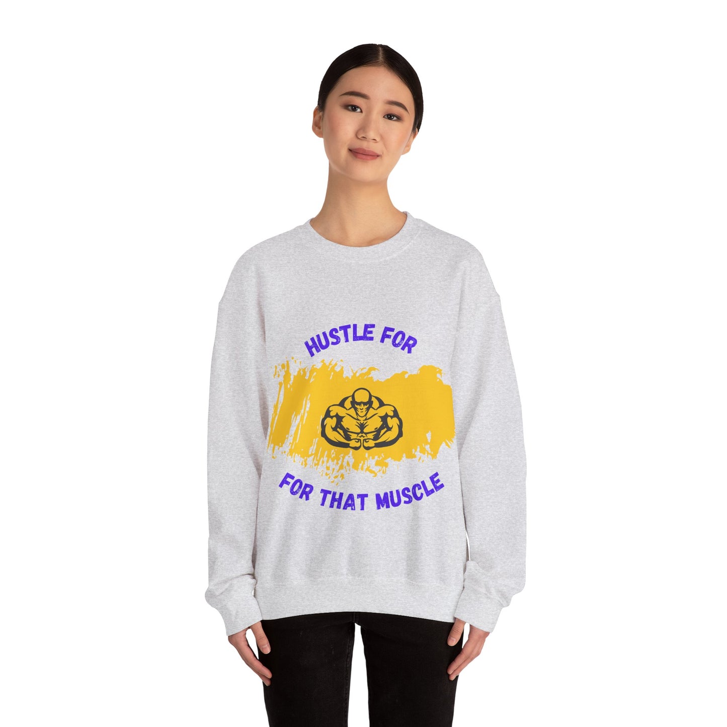 Hustle for That Muscle Crewneck Sweatshirt Gym Clothing Sweat Shirt