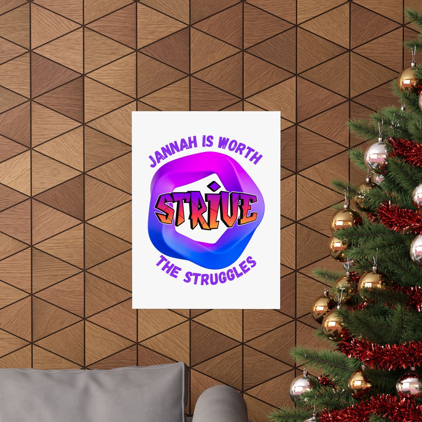 Motivational Vertical Poster - 'Jannah is Worth The Struggles' Muslim Islamic Accessories