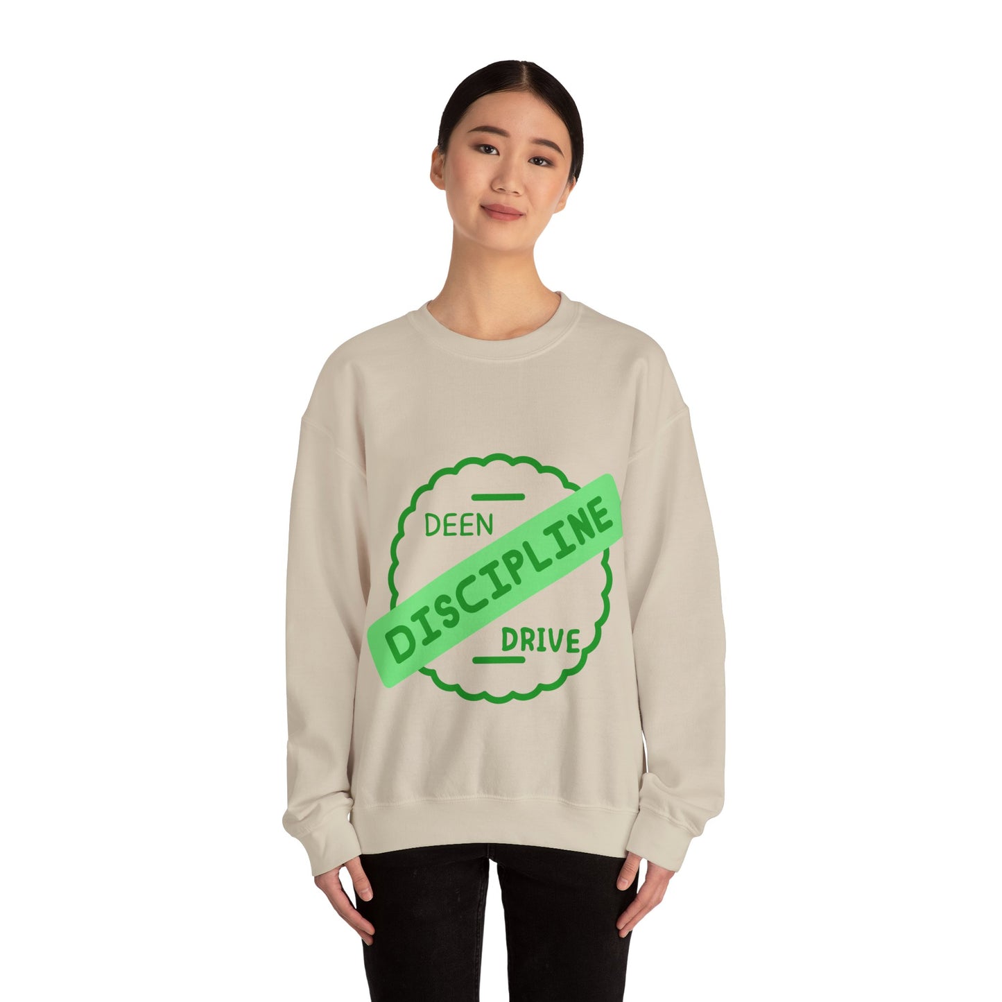 Motivational Crewneck Sweatshirt - Discipline & Drive Muslim Youth Fashion Sweat Shirt