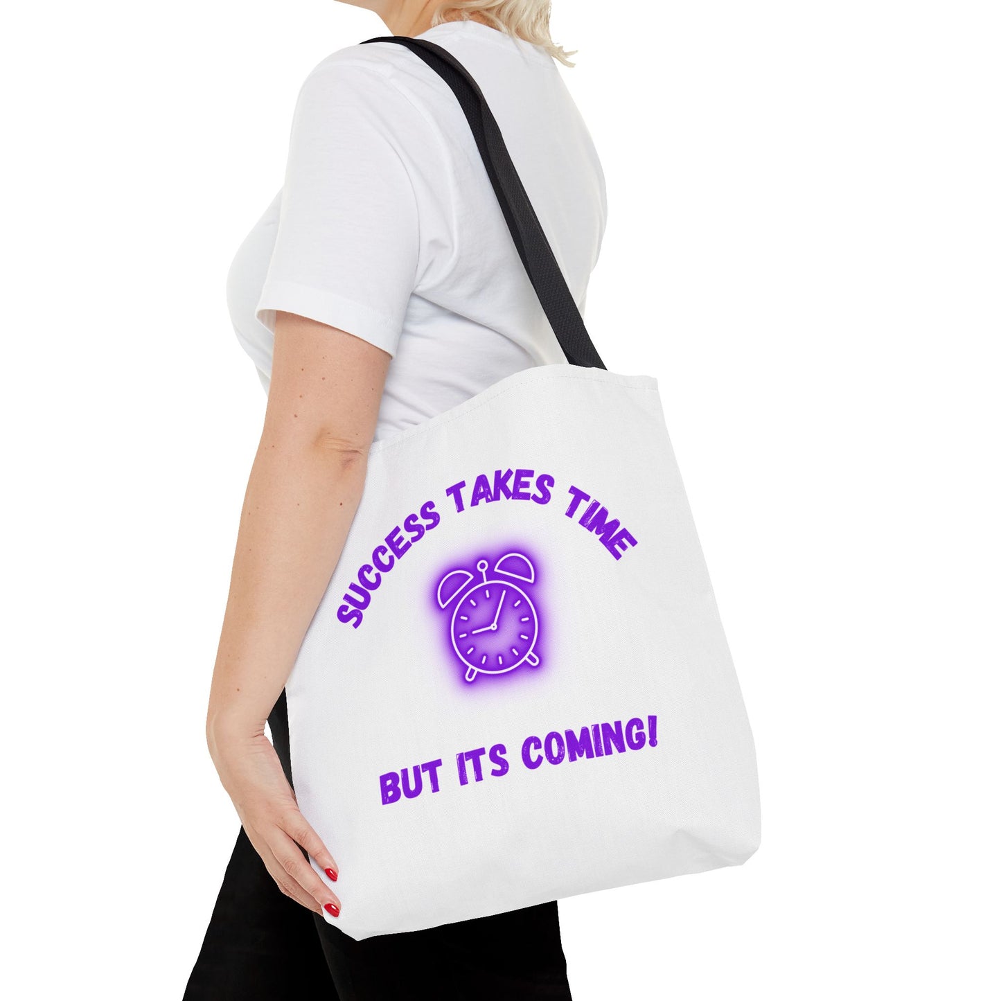 Motivational Accessories Tote Bag - ‘Success Takes Time, But It’s Coming!’