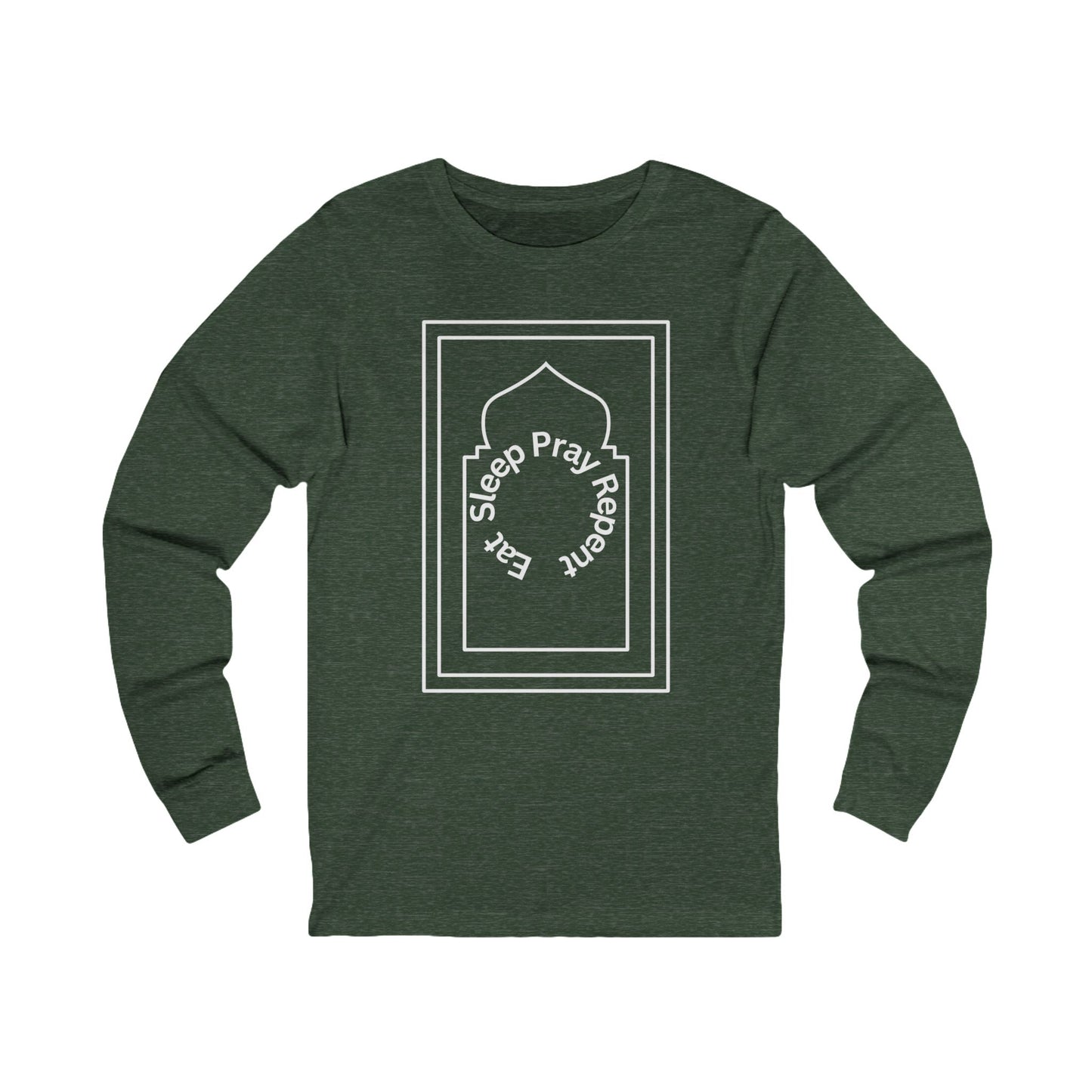 Unisex Long Sleeve Tee - Sleep Pray Repeat Graphic Shirt Islamic Clothing