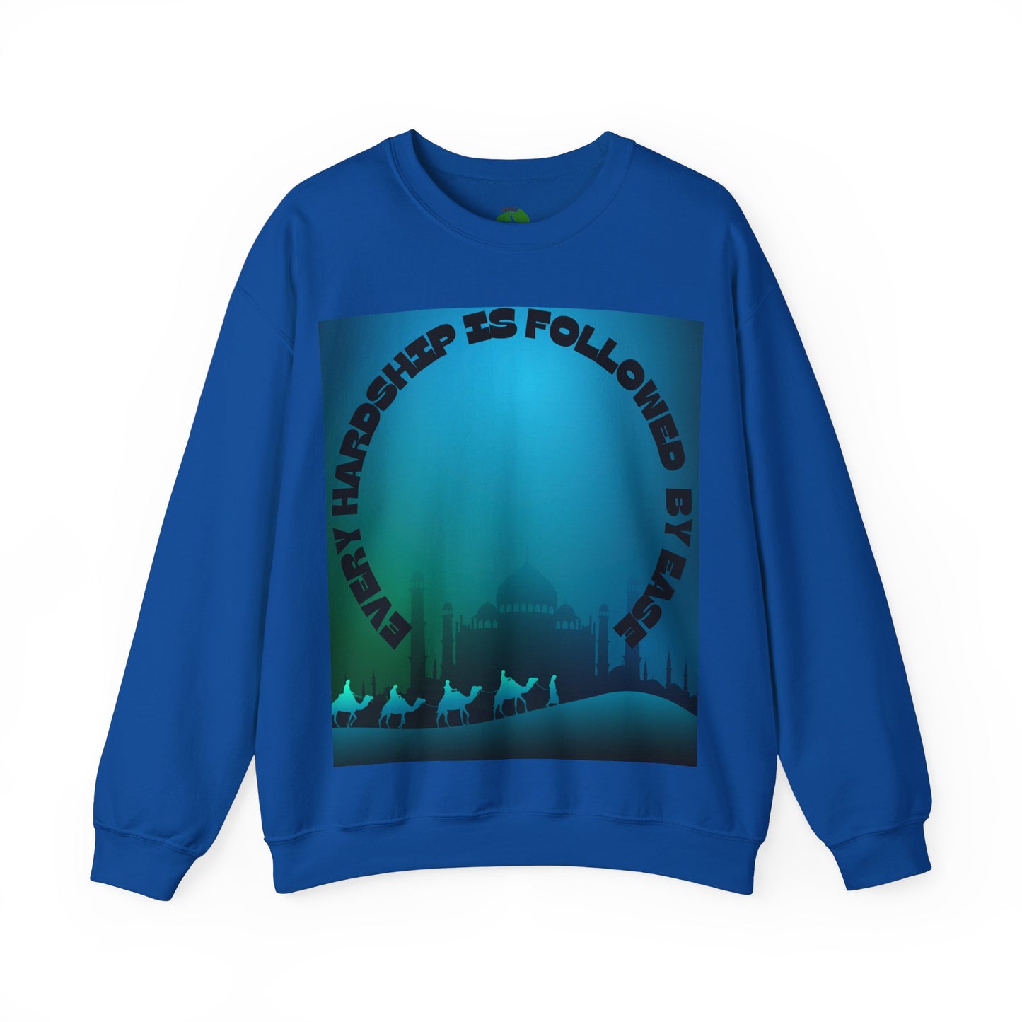 Inspirational Crewneck Sweatshirt - Every Hardship is Followed by Ease Modern Islamic Clothing