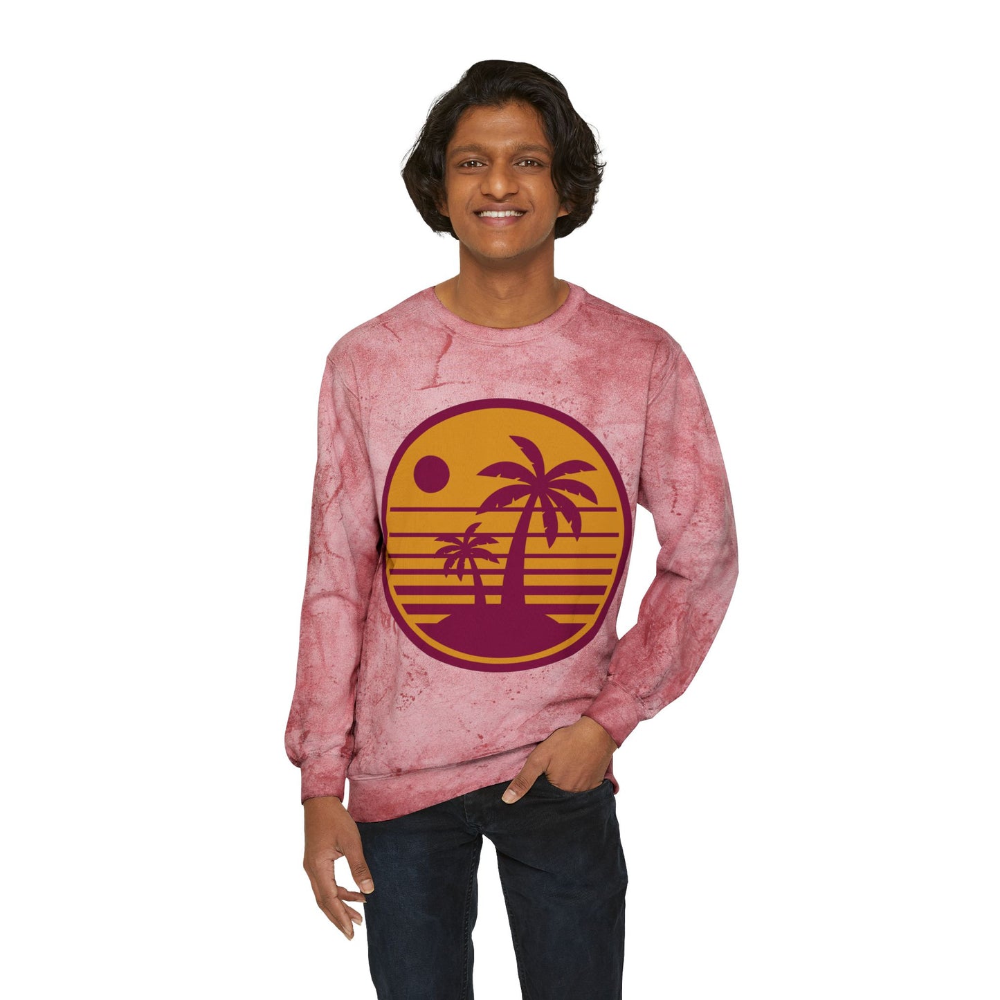 Tropical Sunset Color Blast Crewneck Sweatshirt Islamic Clothing
