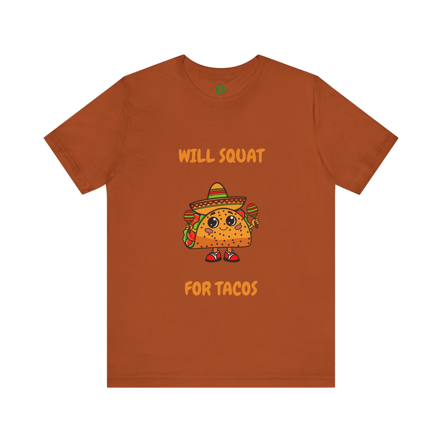 Fun Taco Workout Tee - "Will Squat for Tacos" Unisex Jersey Short Sleeve Humour Joke Gym T Shirt