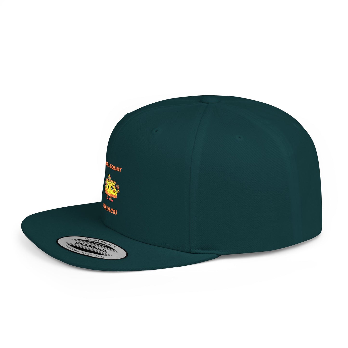 Funny Gym Snapback Hat - 'Will Squat for Tacos' Humour Joke Gym Cap