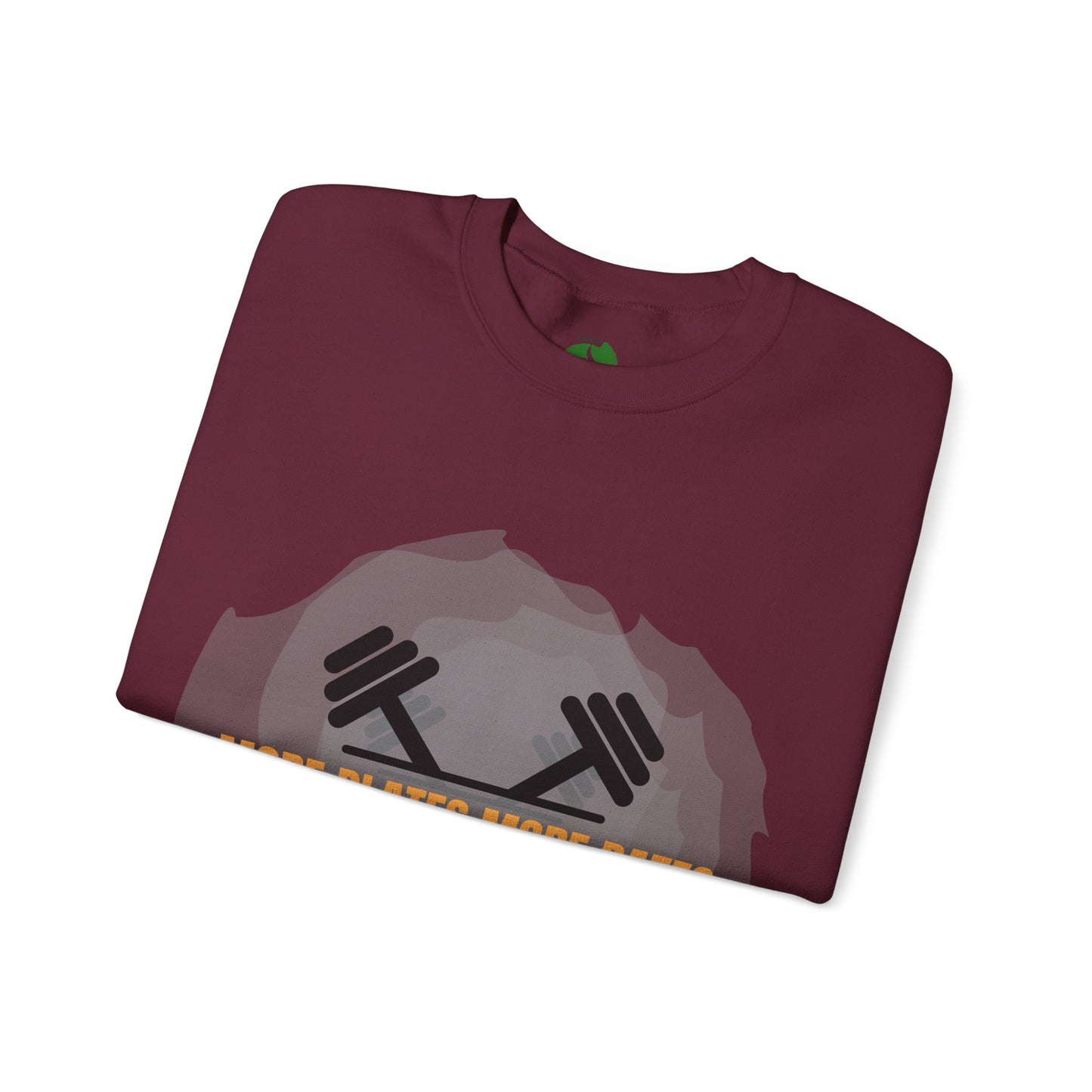 Fitness Motivational Crewneck Sweatshirt - "More Plates More Dates" Humour Joke Gym Sweat Shirt