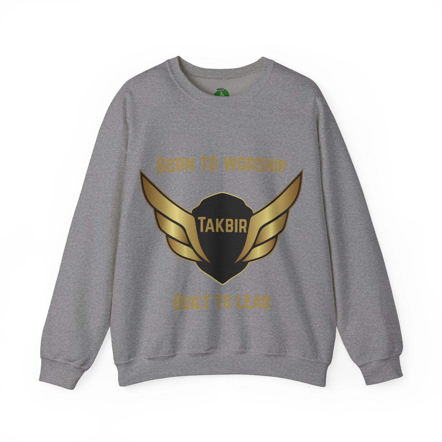 Inspirational Unisex Crewneck Sweatshirt - 'Born to Worship, Built to Lead' Design Muslim Streetwear Fashion Hoodie