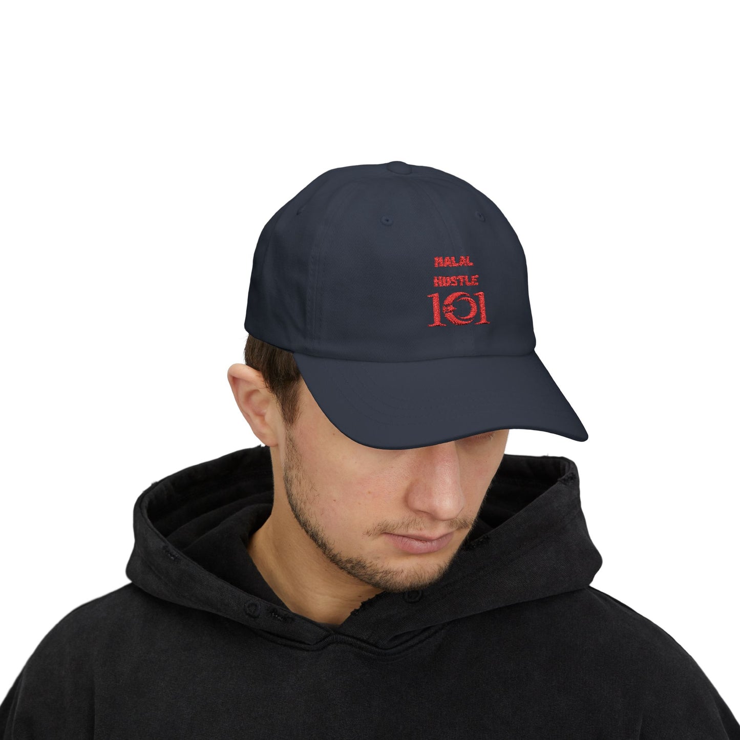 Halal Hustle Classic Dad Cap - Stylish White Cap for Everyday Wear Muslim Streetwear Hat