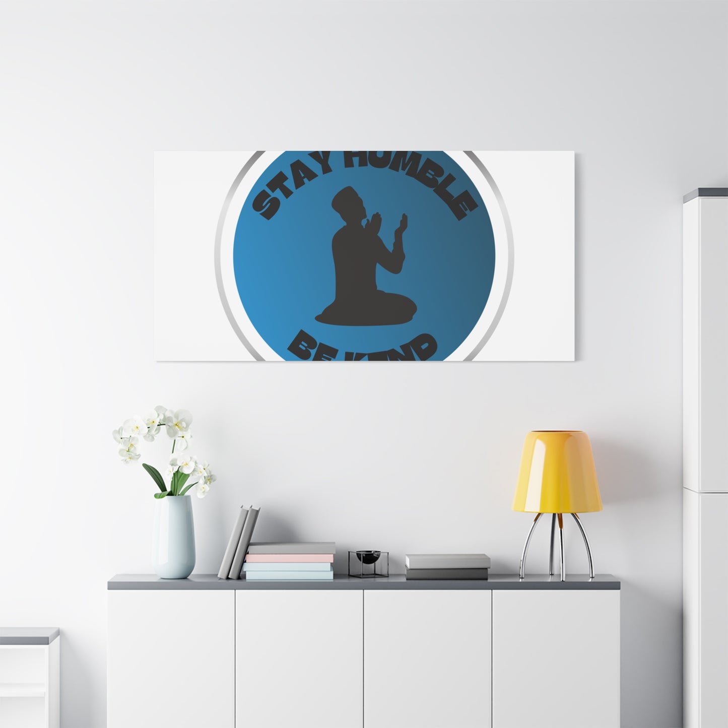 Inspirational Wall Art - "Stay Humble, Be Kind" Motif on Matte Canvas Islamic Art Work