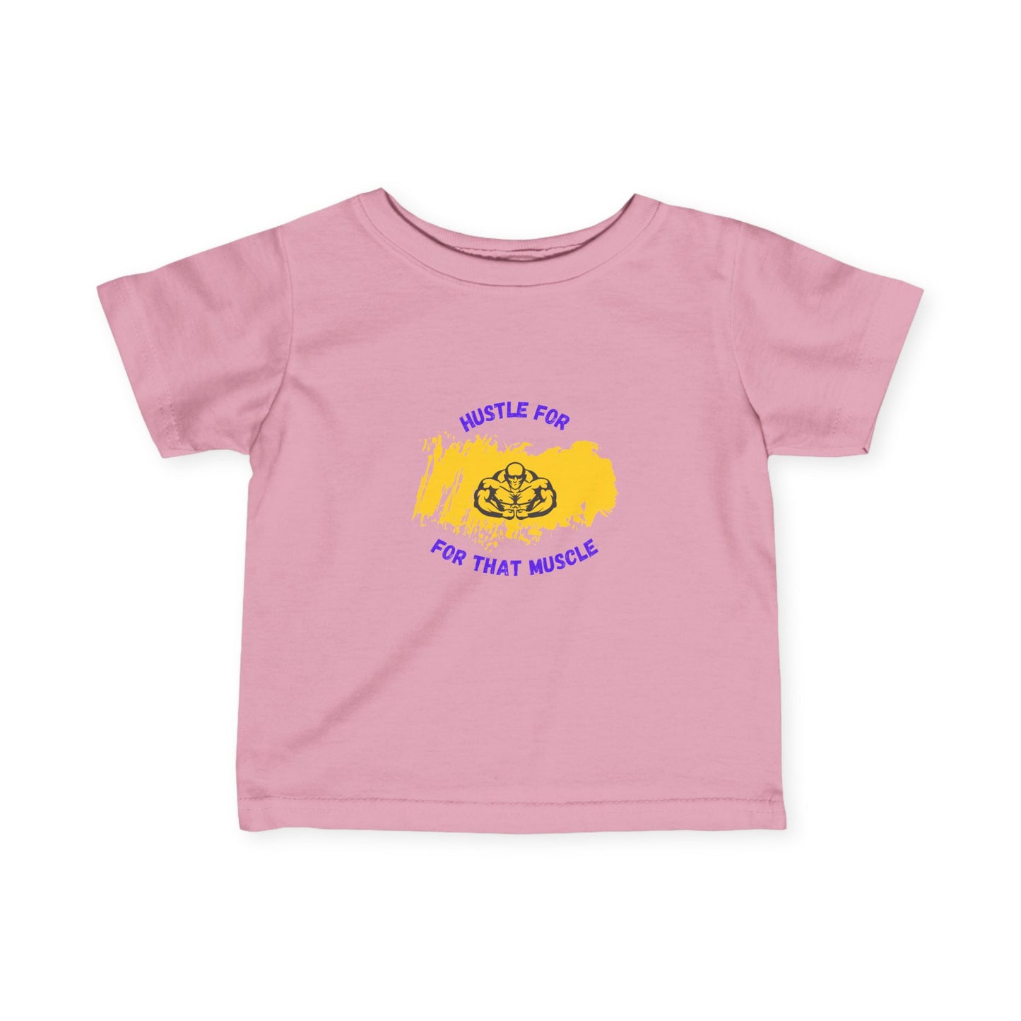Hustle for That Muscle Infant Fine Jersey Tee - Cute Baby T-Shirt for Fitness Lovers Baby Gym Clothing