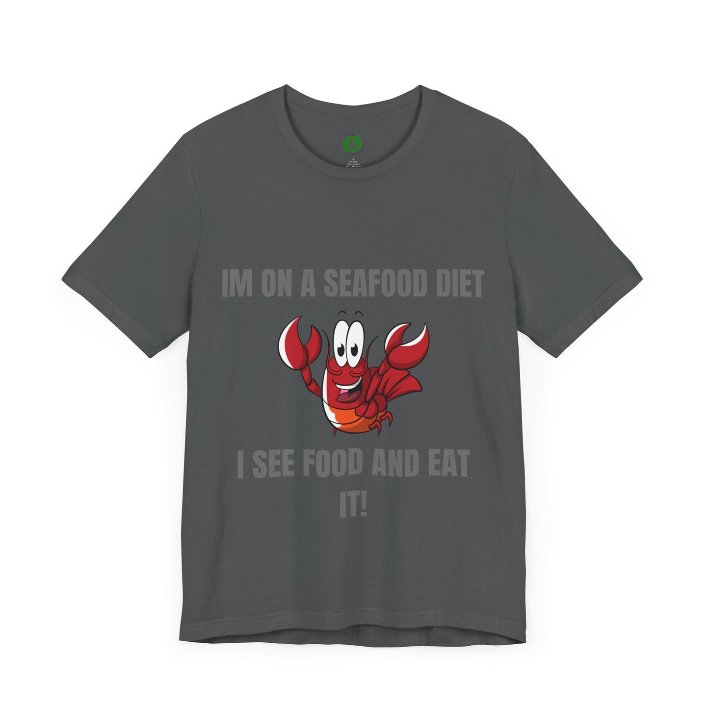 Funny Seafood Diet T-Shirt – Unisex Jersey Tee with Lobster Graphic Humour Joke Clothing