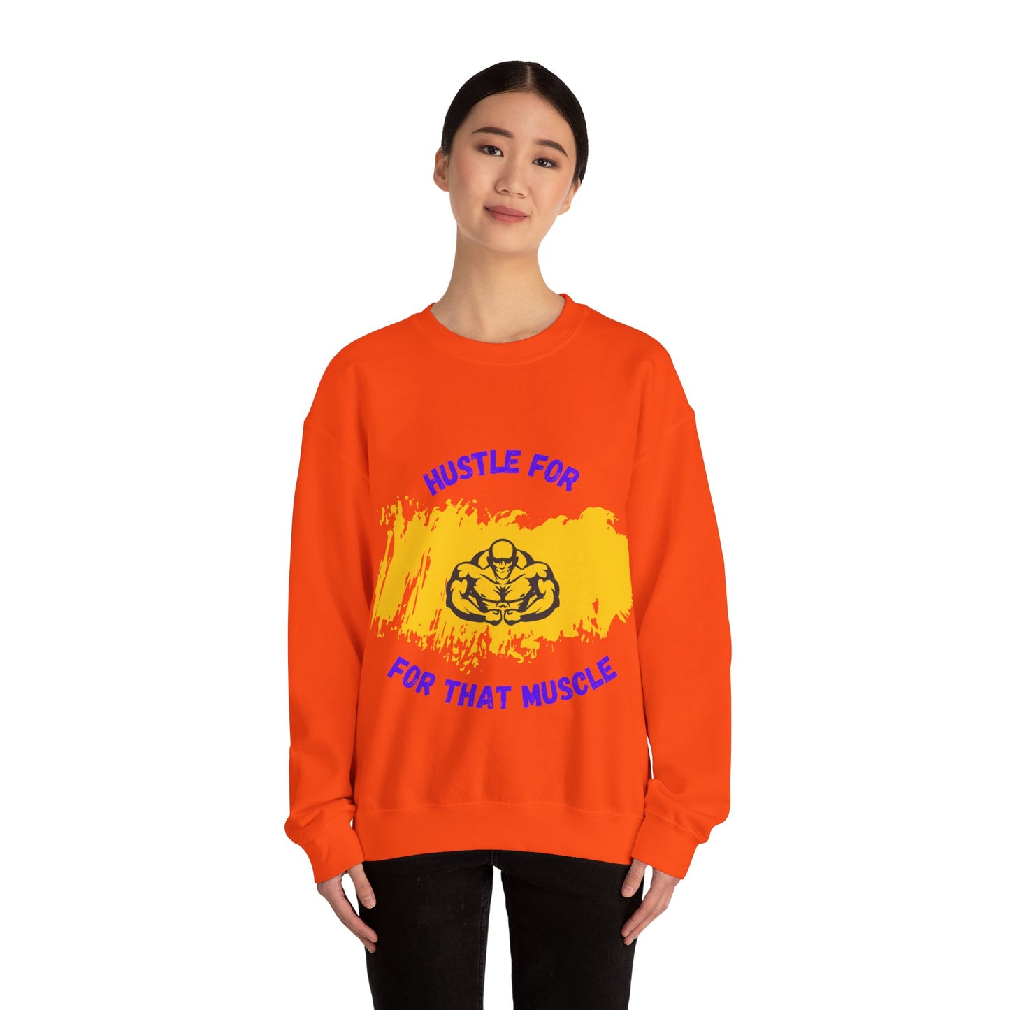 Hustle for That Muscle Crewneck Sweatshirt Gym Clothing Sweat Shirt