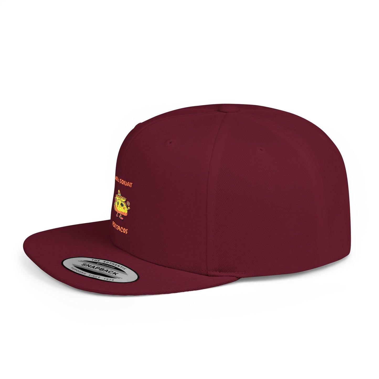 Funny Gym Snapback Hat - 'Will Squat for Tacos' Humour Joke Gym Cap