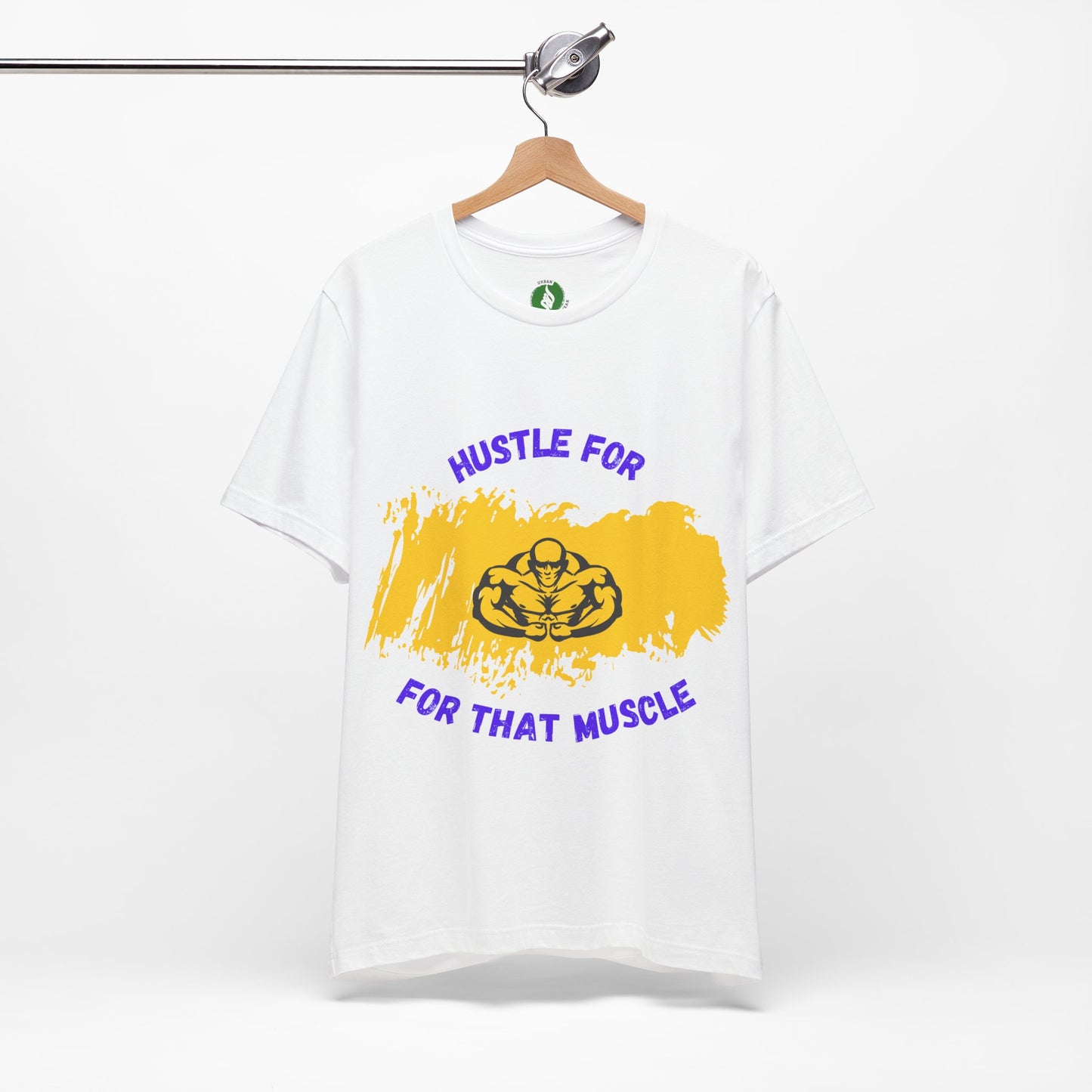 Motivational Fitness Tee - 'Hustle for That Muscle' Unisex Jersey Short Sleeve Gym Clothing T Shirt