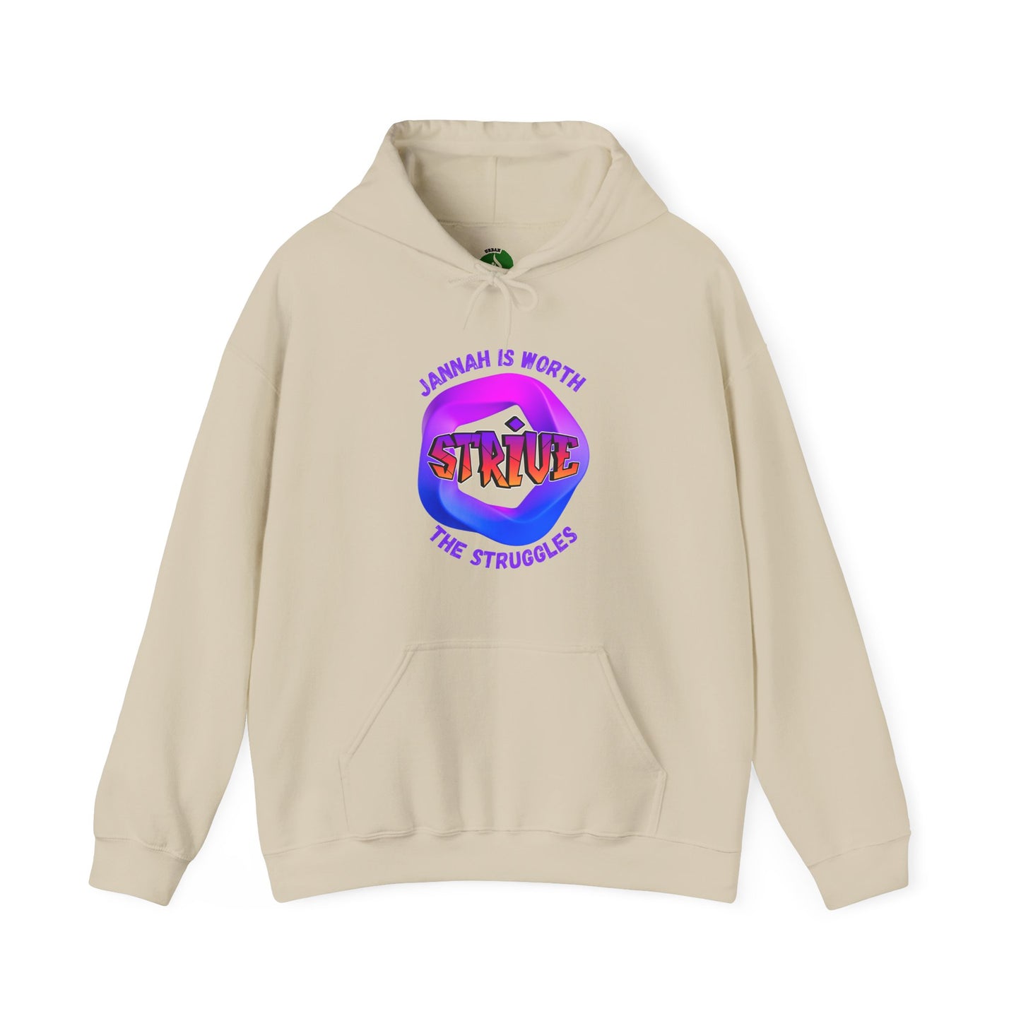 Inspirational Unisex Heavy Blend™ Hooded Sweatshirt – 'Jannah is Worth the Strive' Muslim Modern Clothing