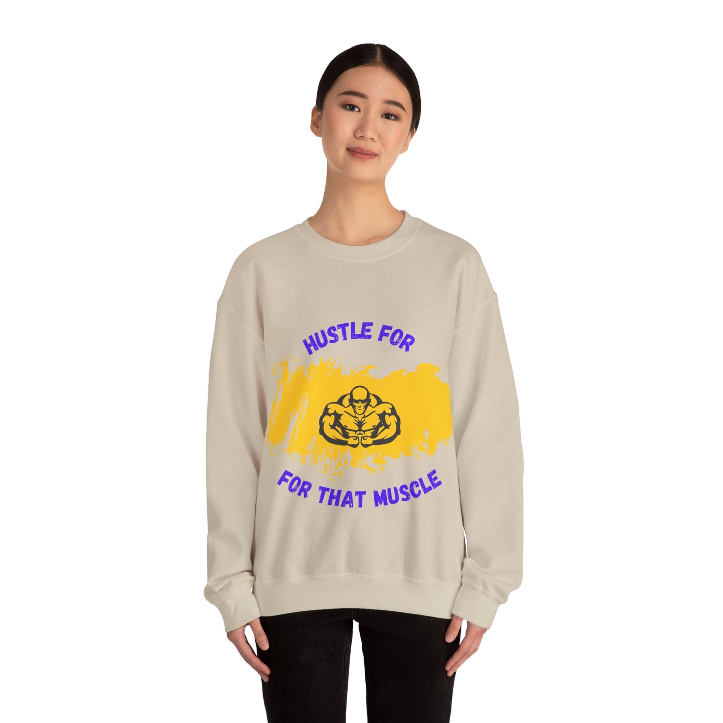 Hustle for That Muscle Crewneck Sweatshirt Gym Clothing Sweat Shirt