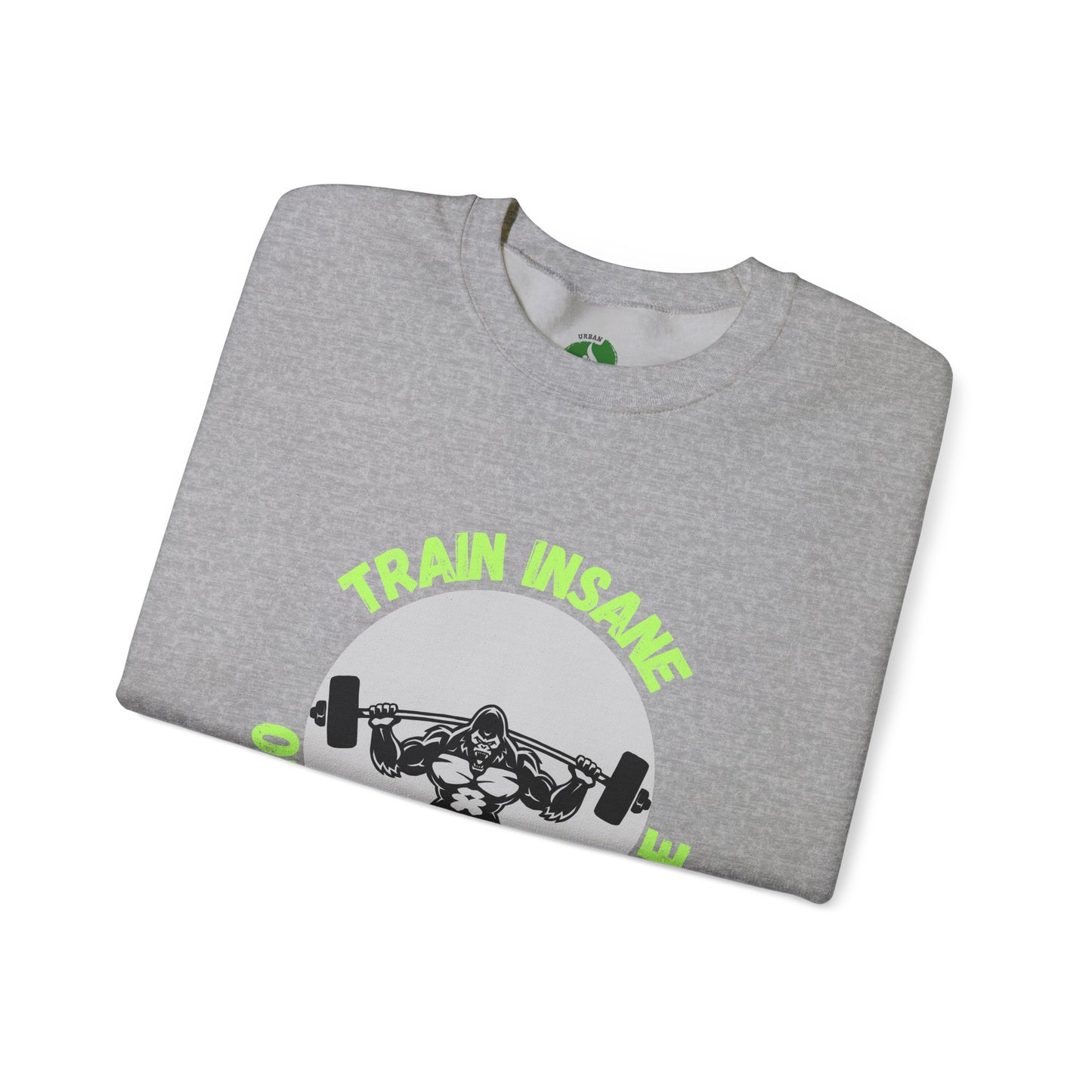 Train Insane Gym Sweatshirt - Unisex Heavy Blend Crewneck Humour Joke Clothing