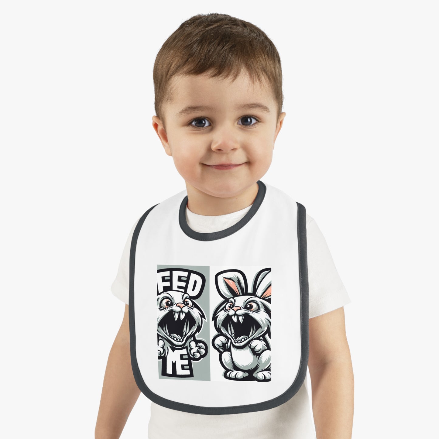 Funny Baby Bib - 'Feed Me' Rabbit Design Islamic Clothing