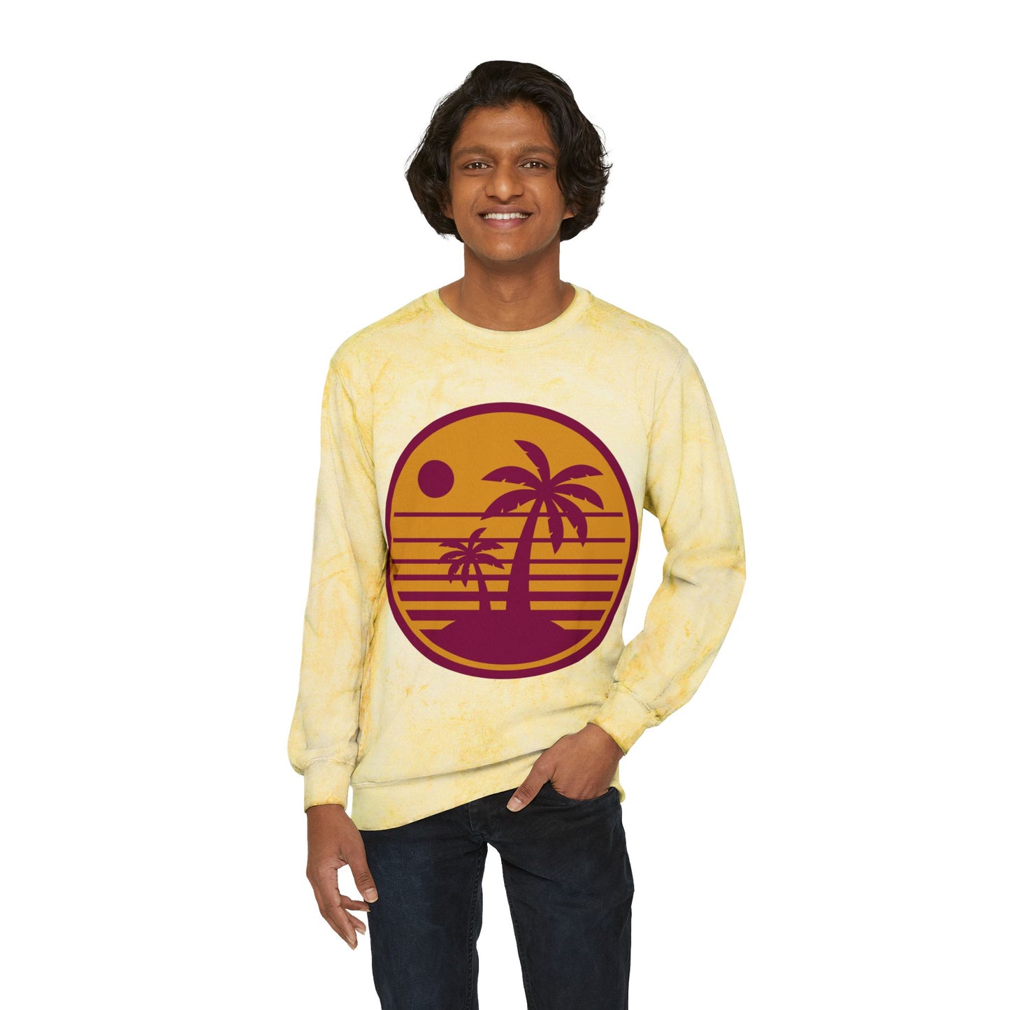 Tropical Sunset Color Blast Crewneck Sweatshirt Islamic Clothing