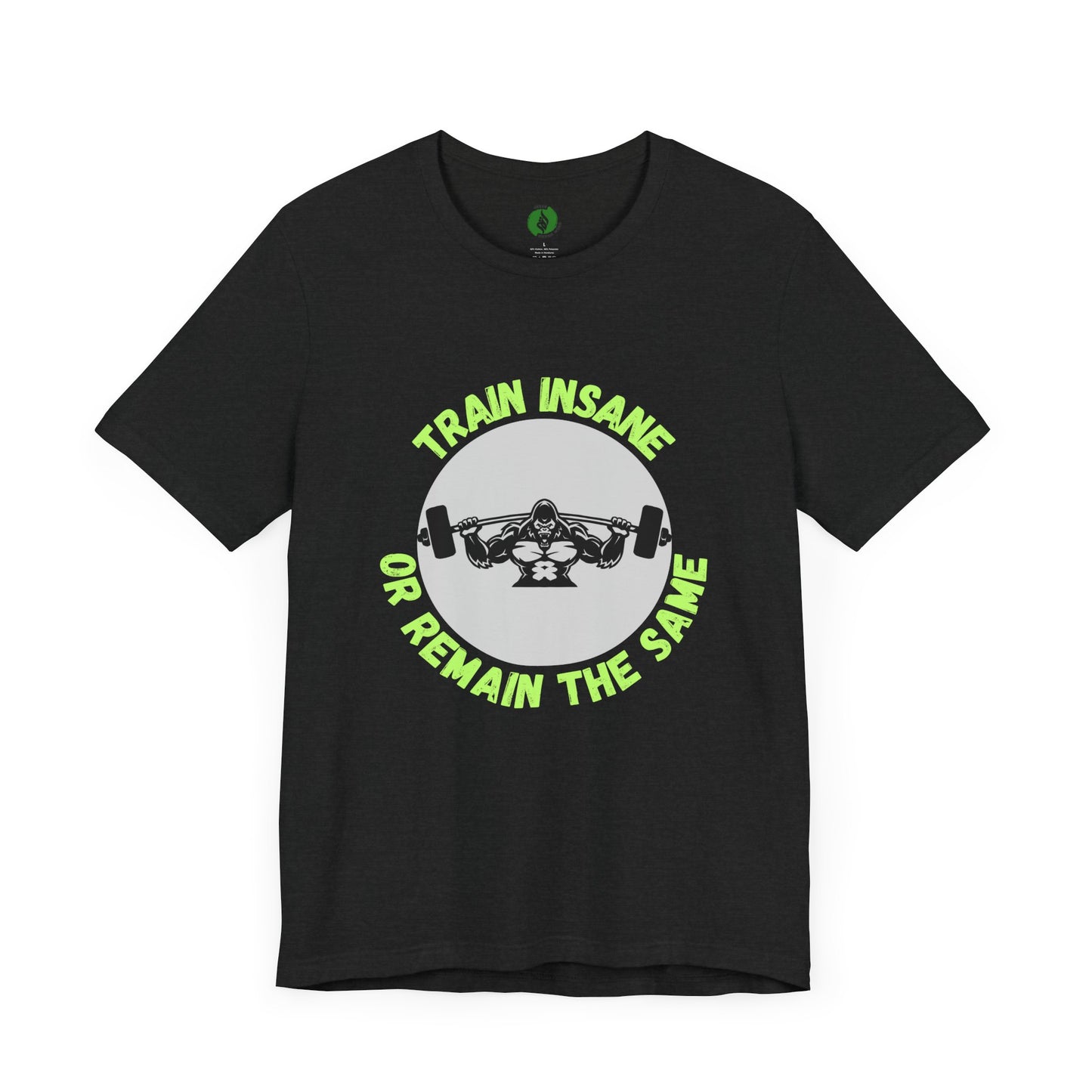 Motivational Fitness Tee - 'Train Insane or Remain the Same' Unisex Jersey Short Sleeve Humour Joke Clothing