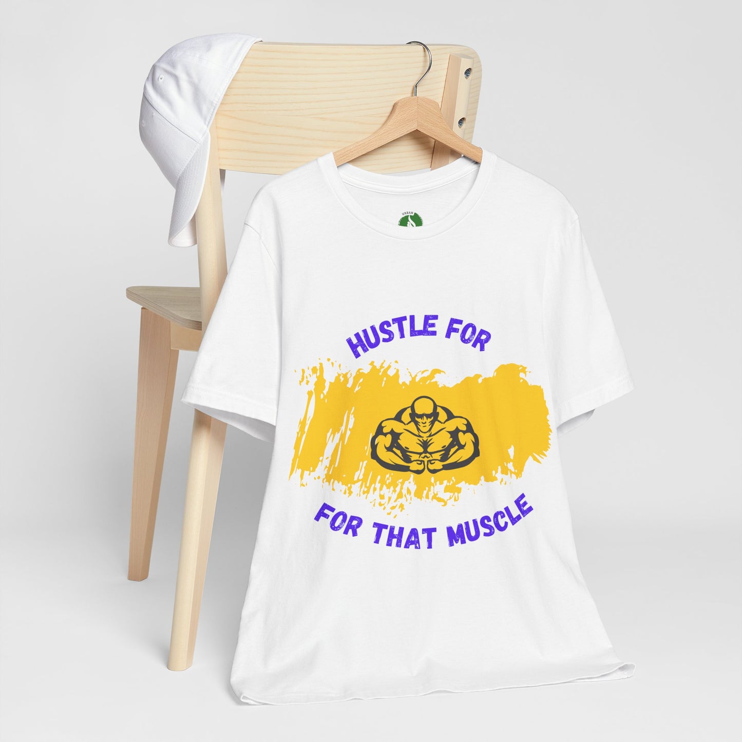 Motivational Fitness Tee - 'Hustle for That Muscle' Unisex Jersey Short Sleeve Gym Clothing T Shirt