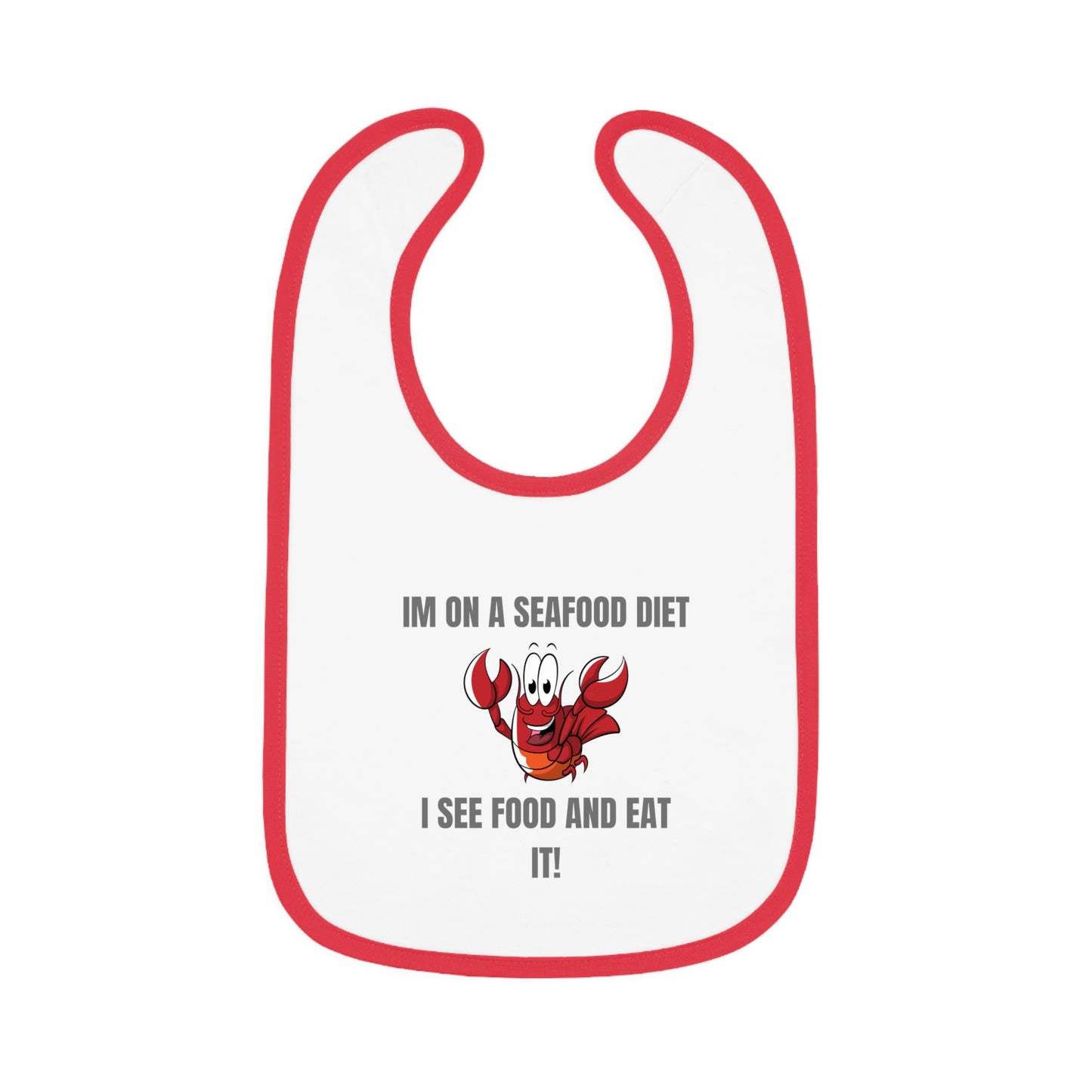 Funny Seafood Diet Baby Bib - Perfect Gift for Baby Showers & Holidays Humour Joke Clothing