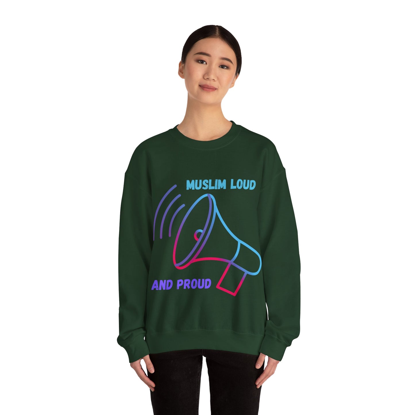 Muslim Loud and Proud Sweatshirt - Unisex Heavy Blend™ Crewneck Islamic Streetwear Fashion
